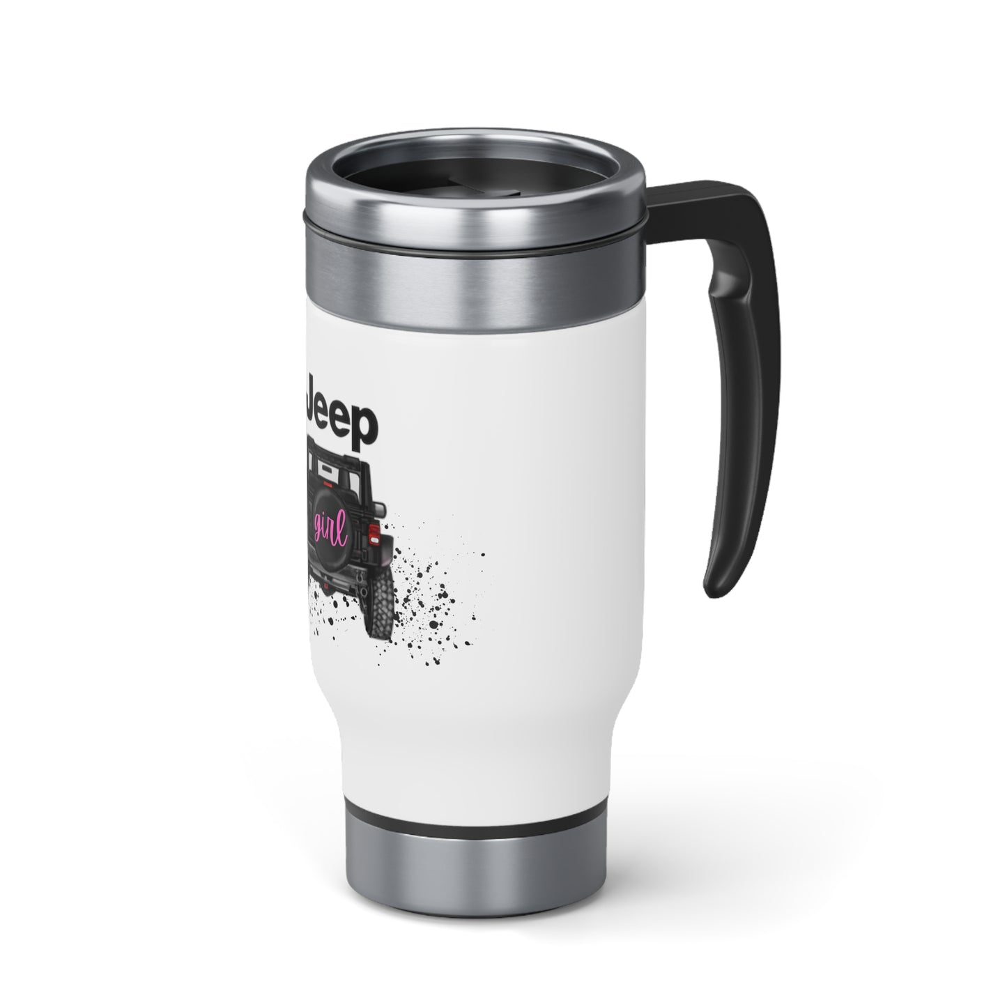 Off Road Girl Stainless Steel Travel Mug with Handle, 14oz