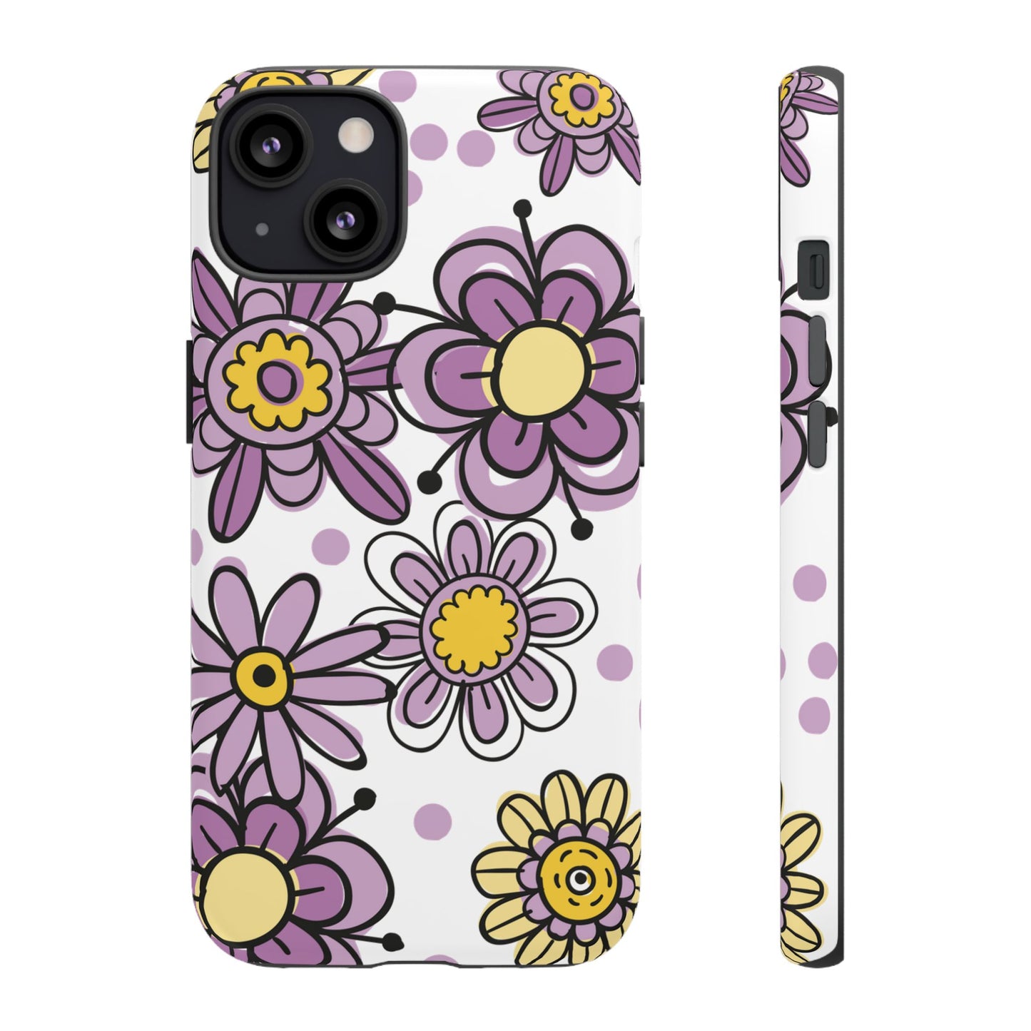 Purple Flowers Protective Phone Case