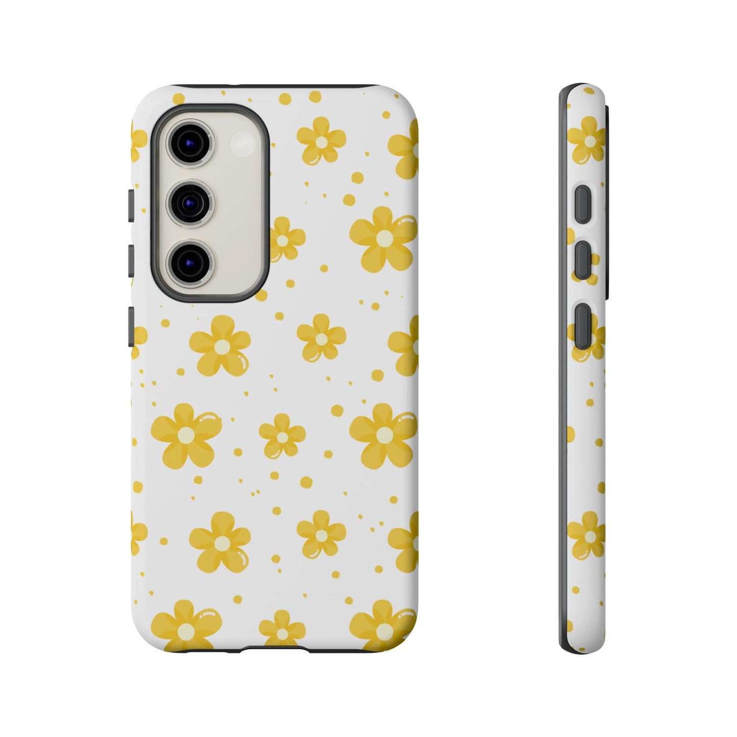 Yellow Flowers Protective Phone Case for Google, Apple and Samsung Phones