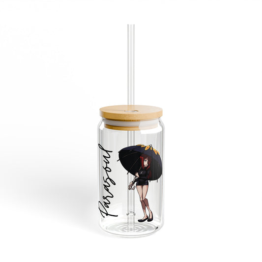 Parasoul 16oz Glass Can with Lid and Straw