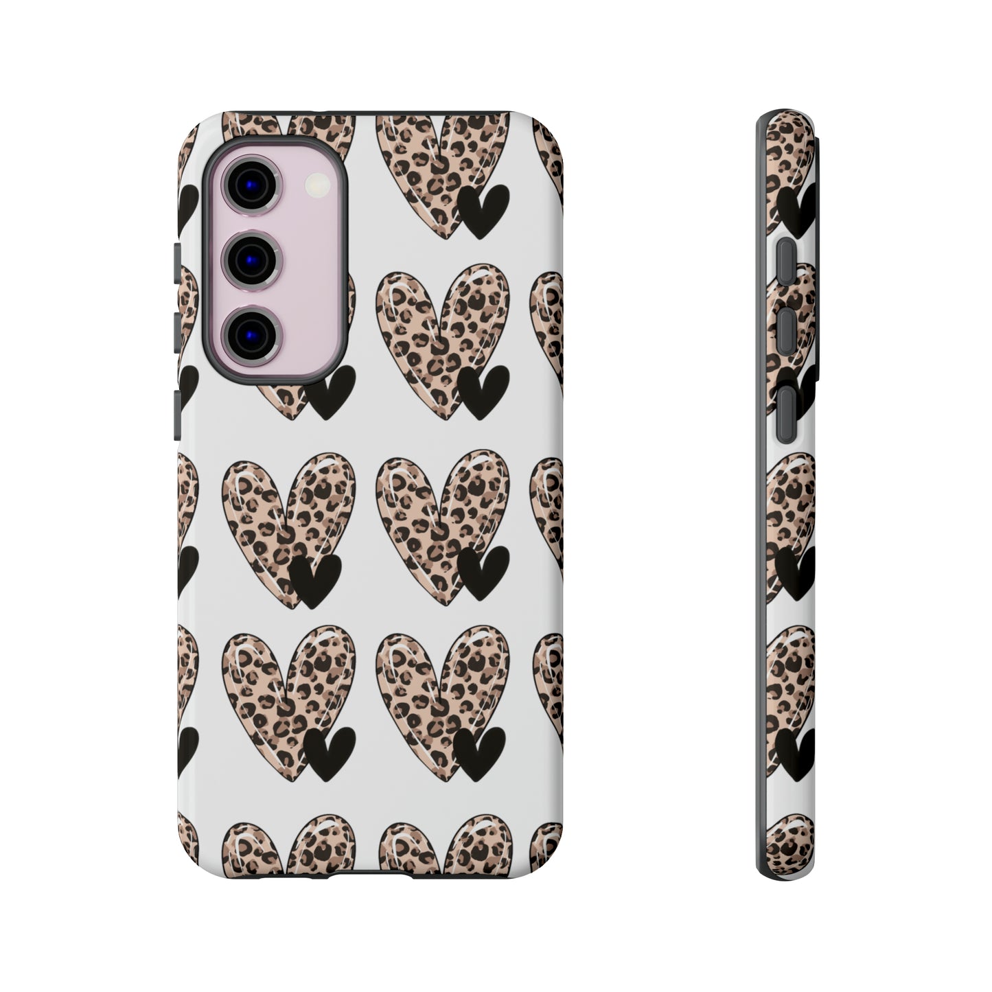 Leopard Hearts Protective Case for IPhone. Samsung and Google phones