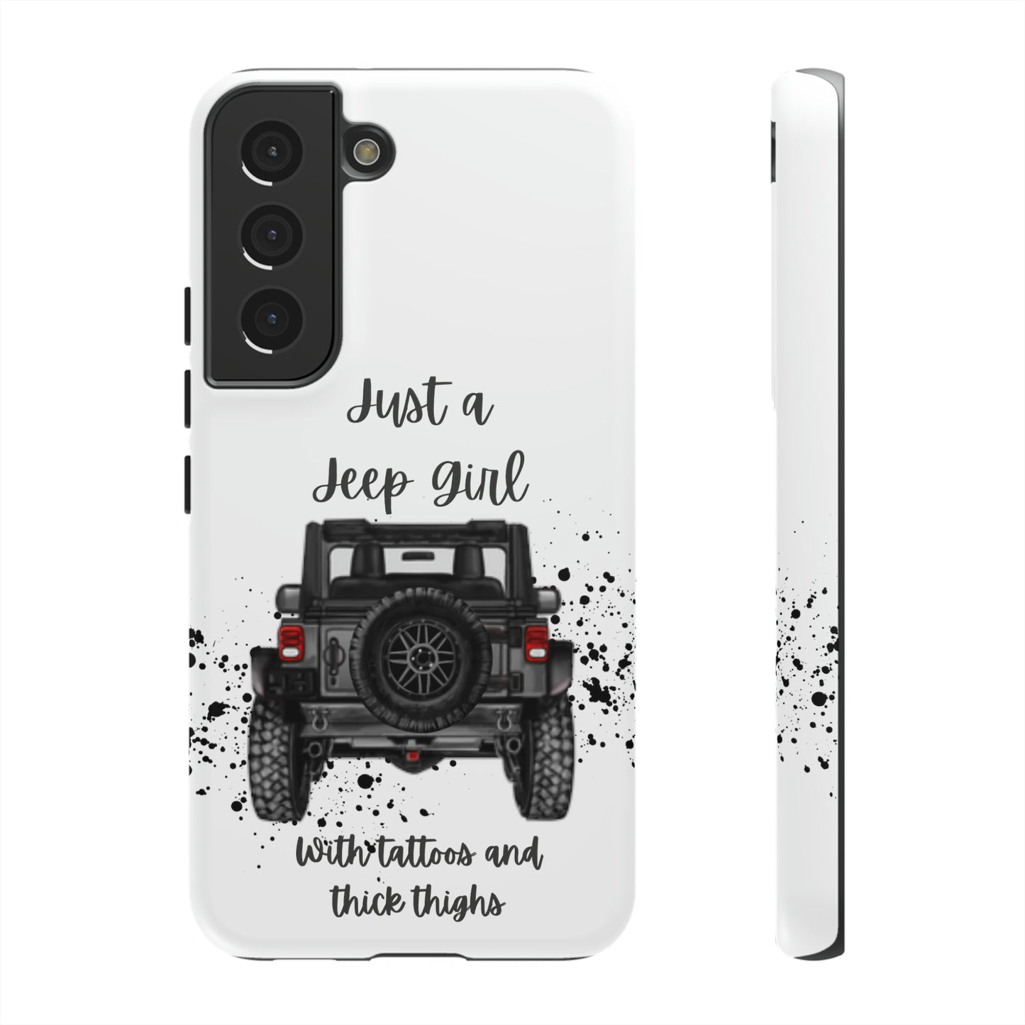 Off Road Girl with Tattoos and Thick Thighs Grey Protective Phkne Case