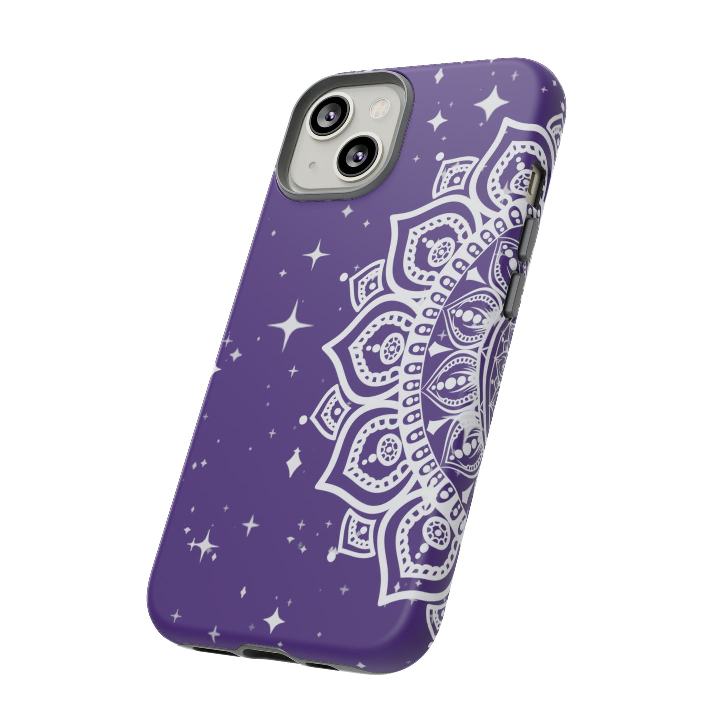 Purple mandala protective phone case for iPhone, Samsung and Google