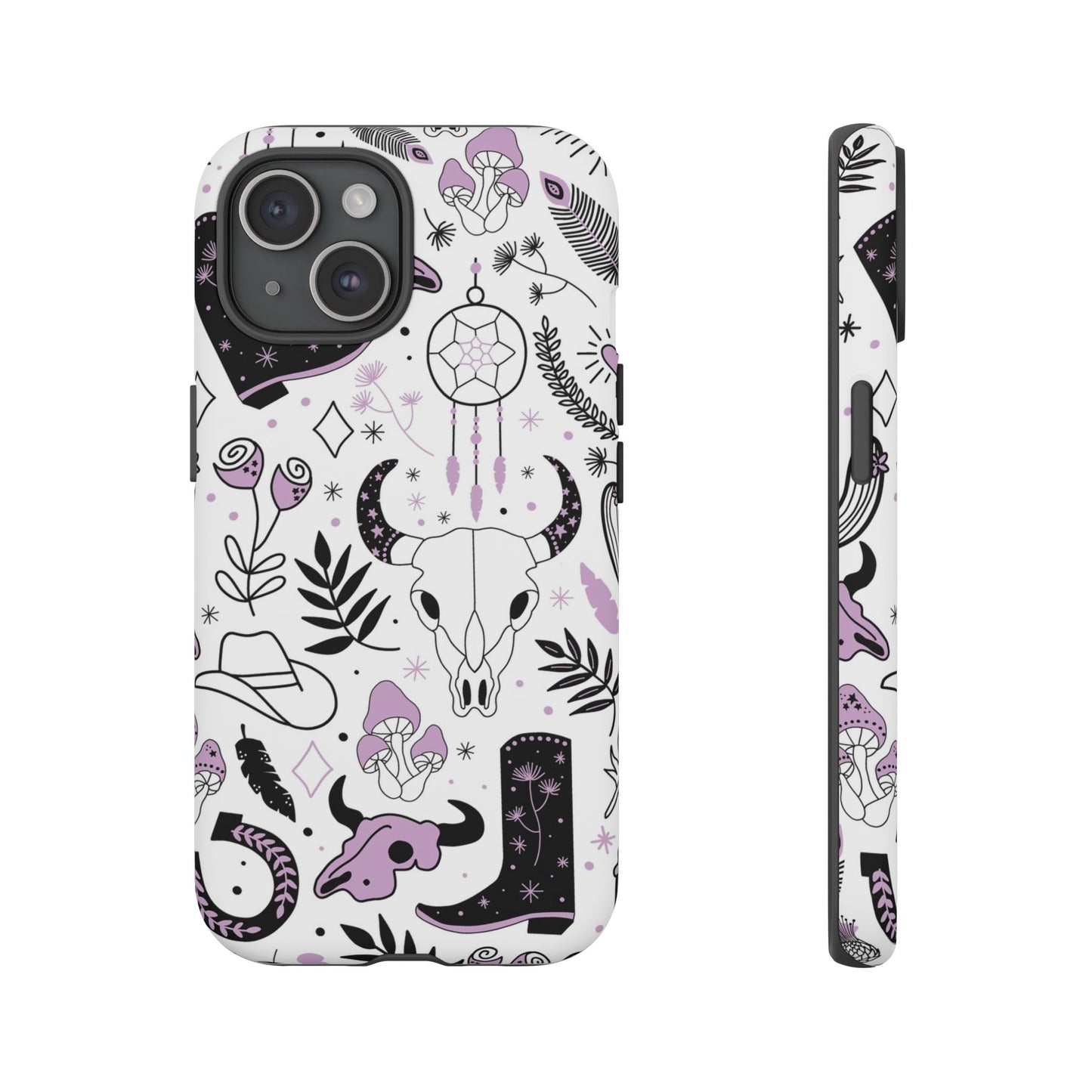 Purple and Black Western Protective Drop Proof Case Iphone, Samsung and Google phones