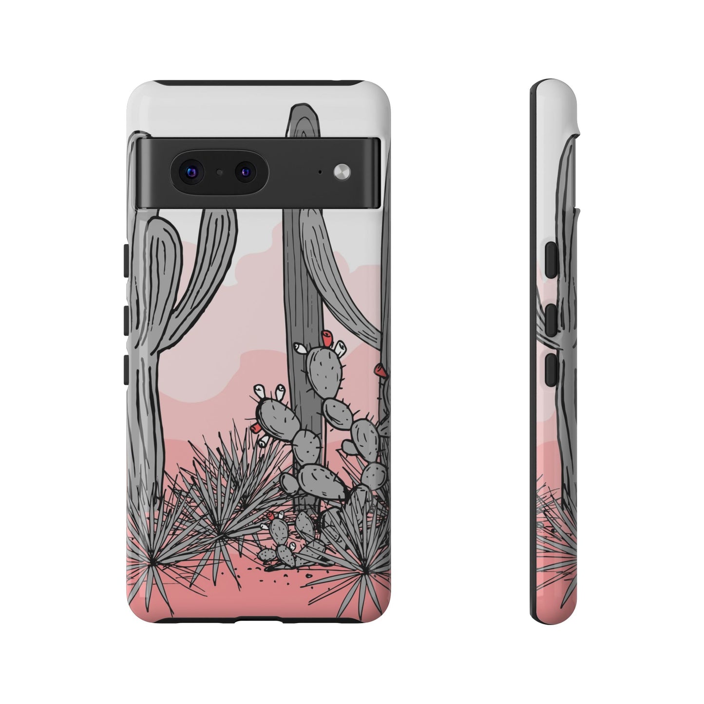 Pastel Cactus Sunset Protective Phone Case