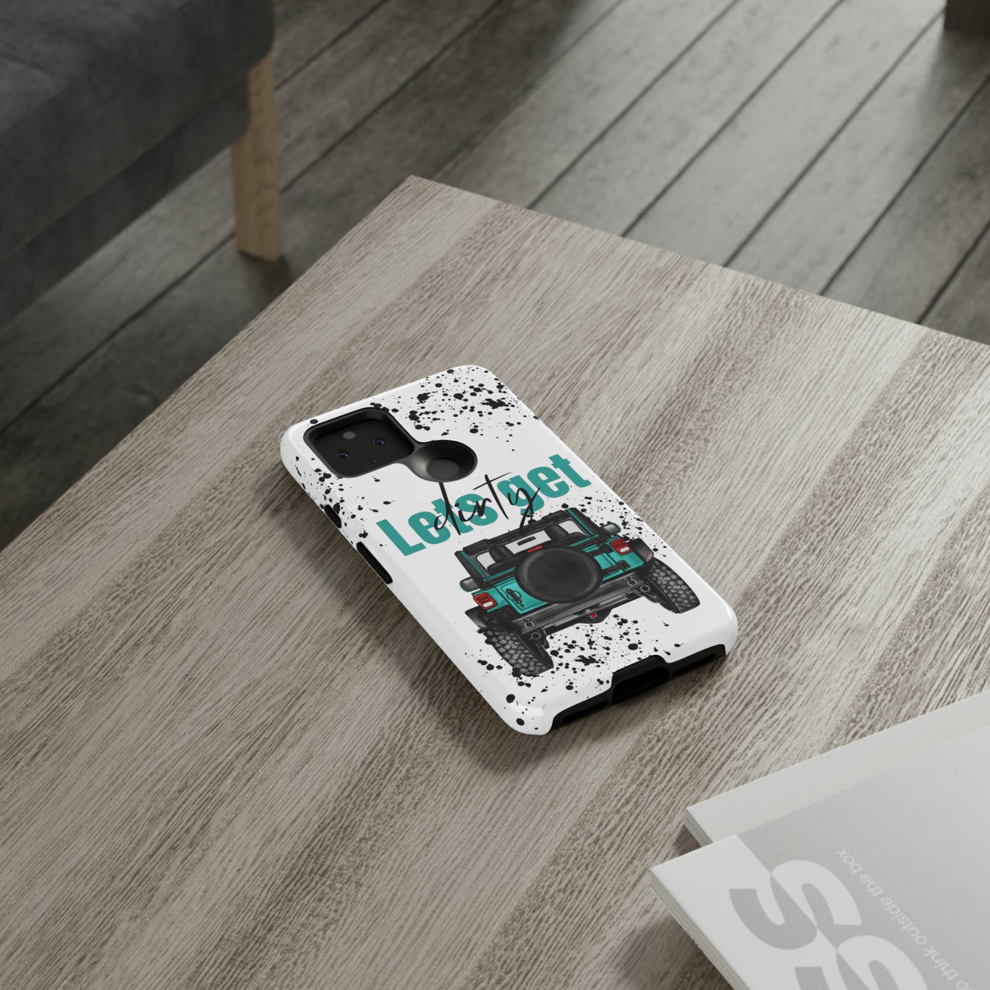 Lets Get Dirty Protective Phone Case for Iphone, Google and Samsung Splatter Turquoise