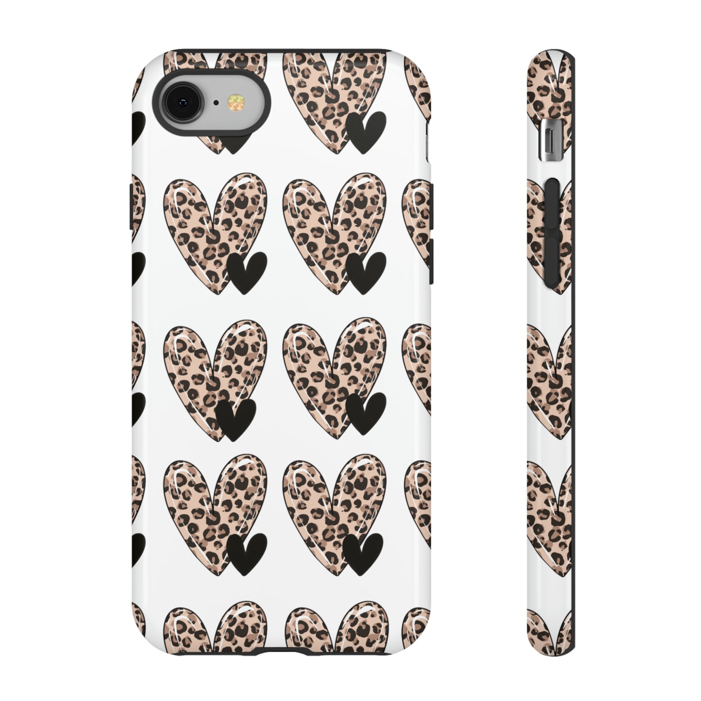 Leopard Hearts Protective Case for IPhone. Samsung and Google phones