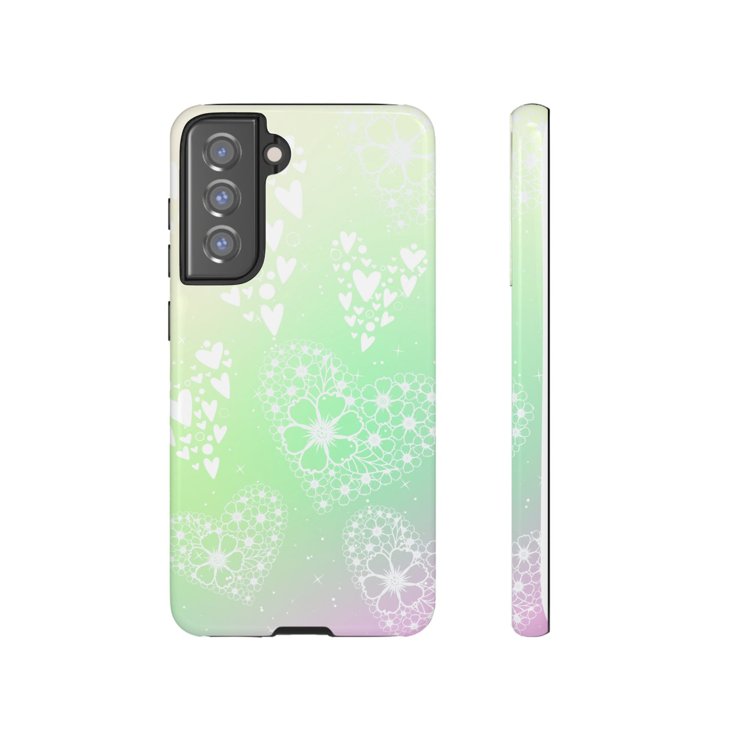 Pastel Heart Ombre Protective Case for Iphone, Google and Samsung