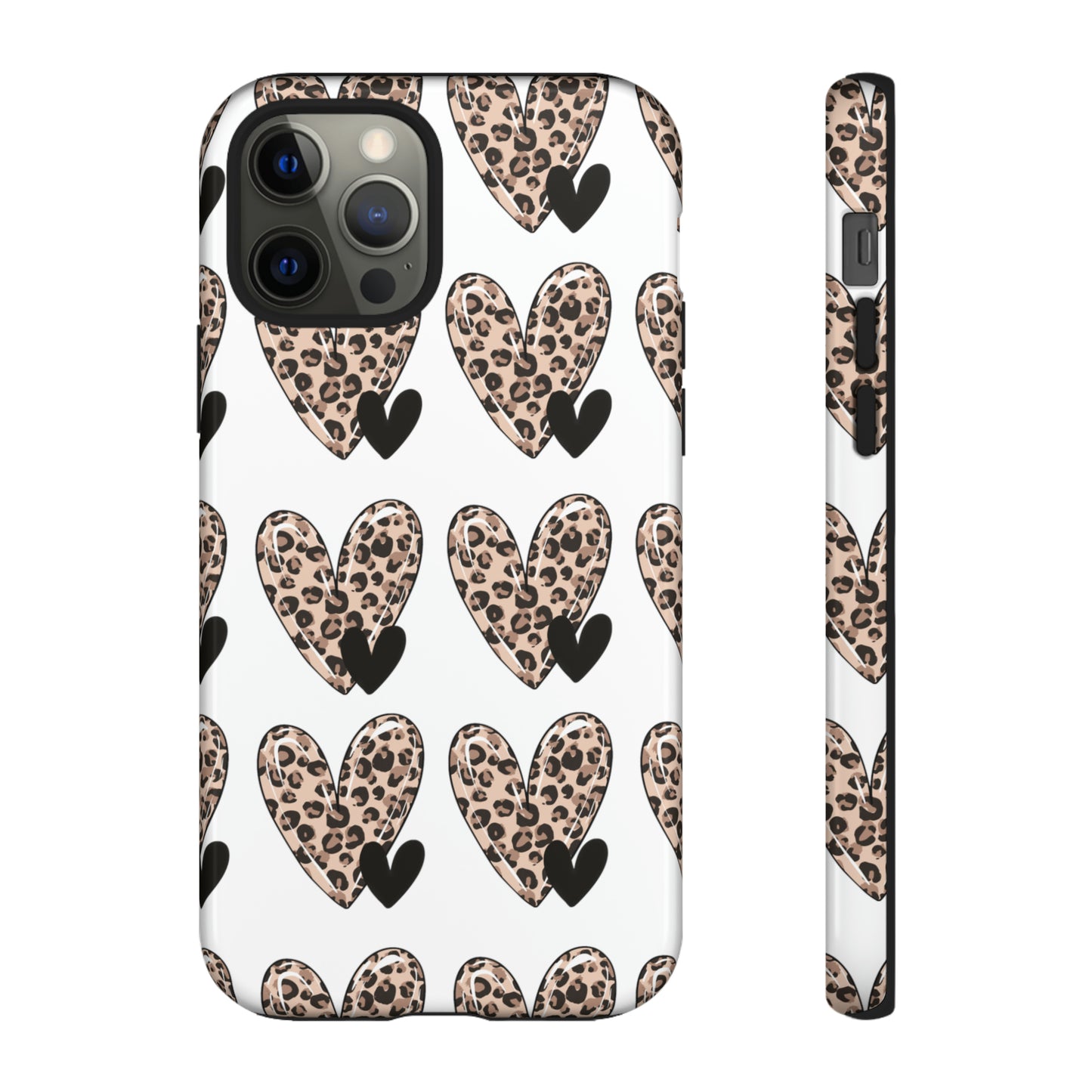 Leopard Hearts Protective Case for IPhone. Samsung and Google phones