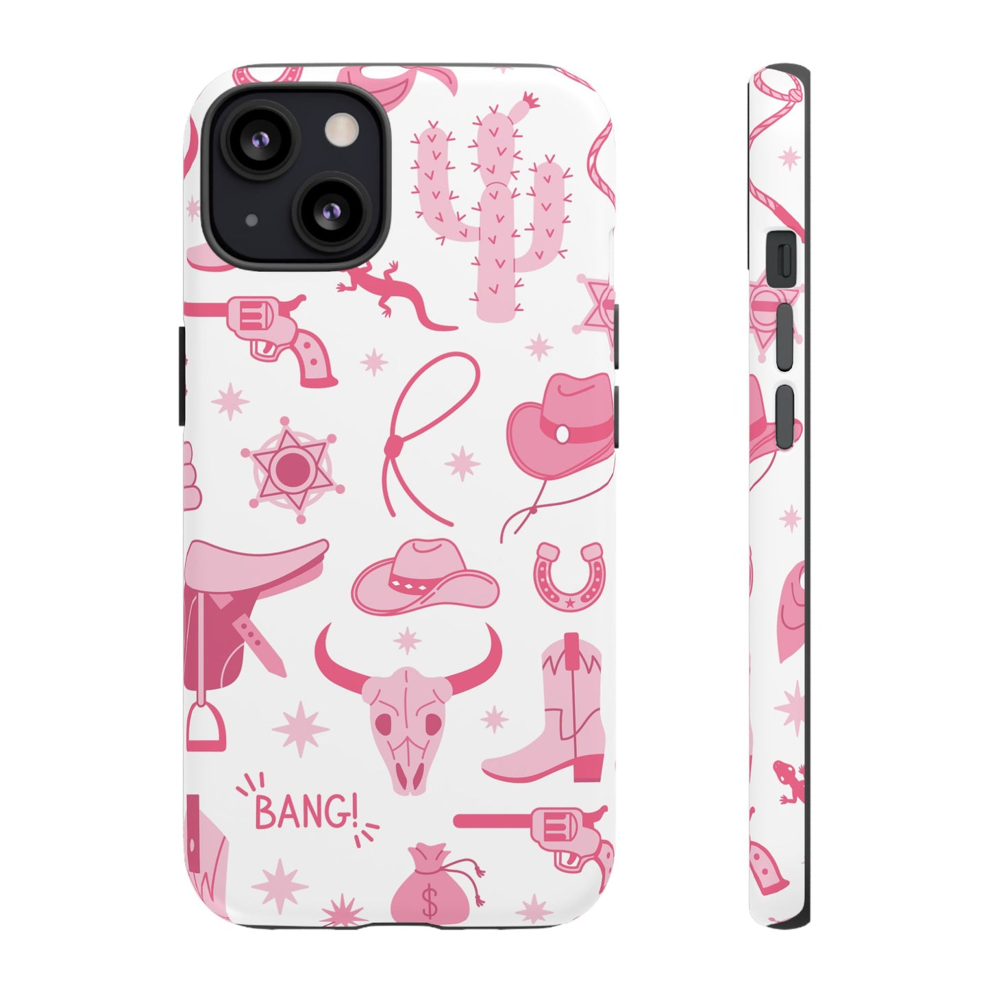 Pink Western Protective Phone Case for Iphone, Samsung and Google Phones