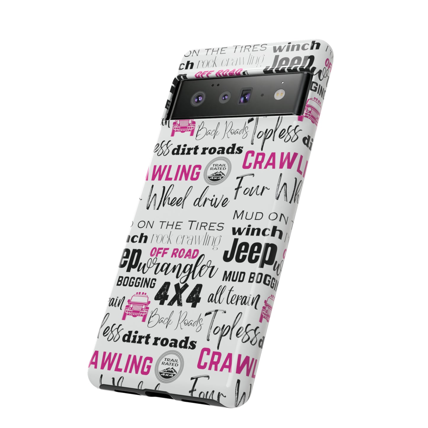 Off Road Subway Art Splash of Pink Protective Phone Case for Iphone, Samsung and Google Phones