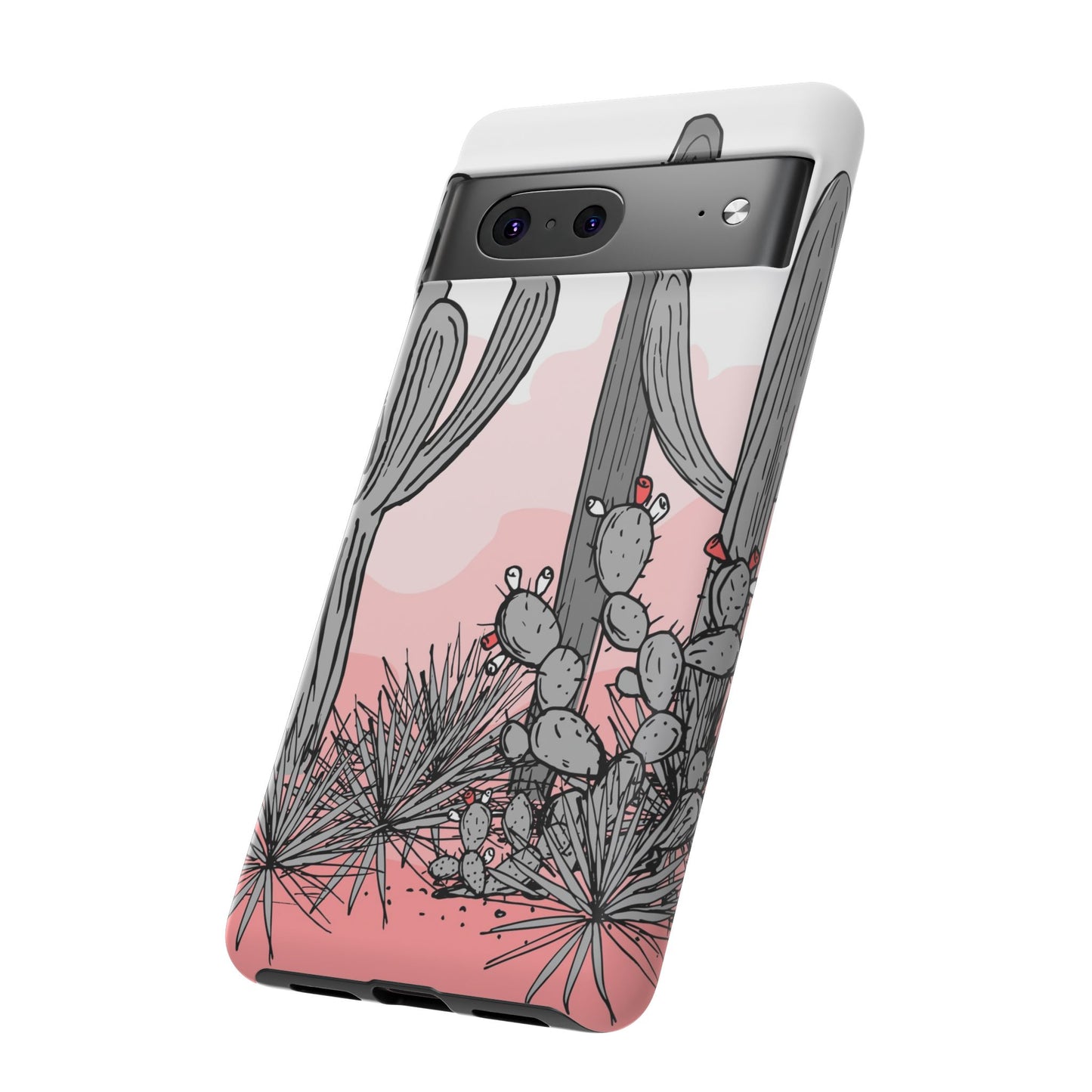 Pastel Cactus Sunset Protective Phone Case