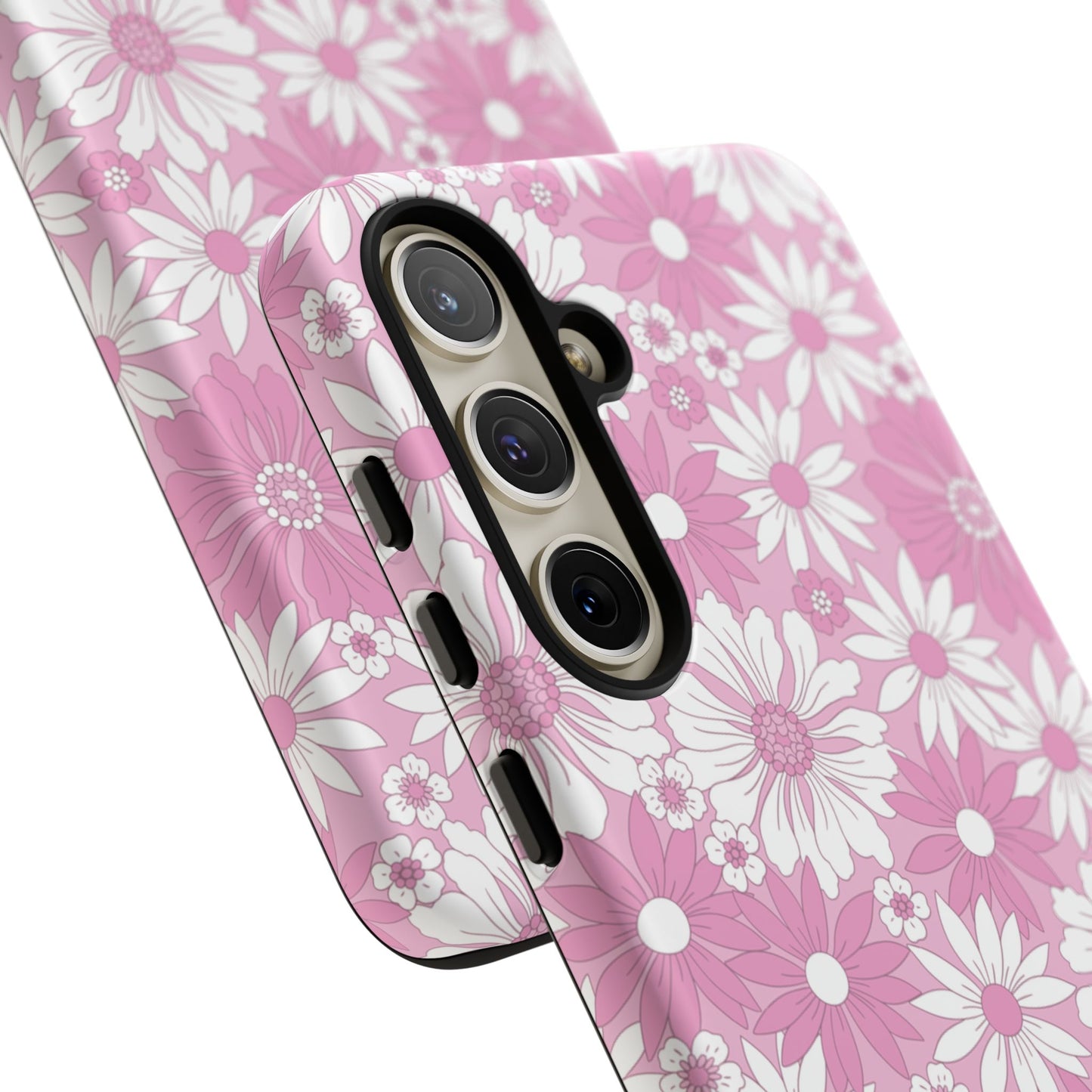 Pink and White Flowers Protective Phone Case
