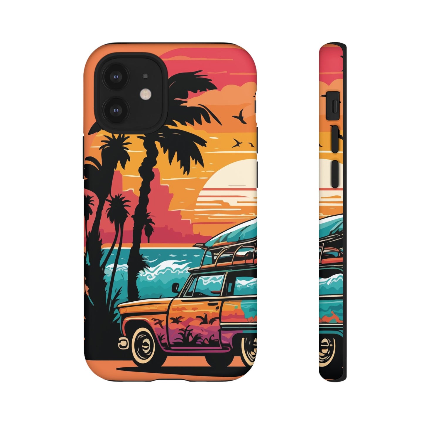 Summer Retro Sunset Protective Phone Case