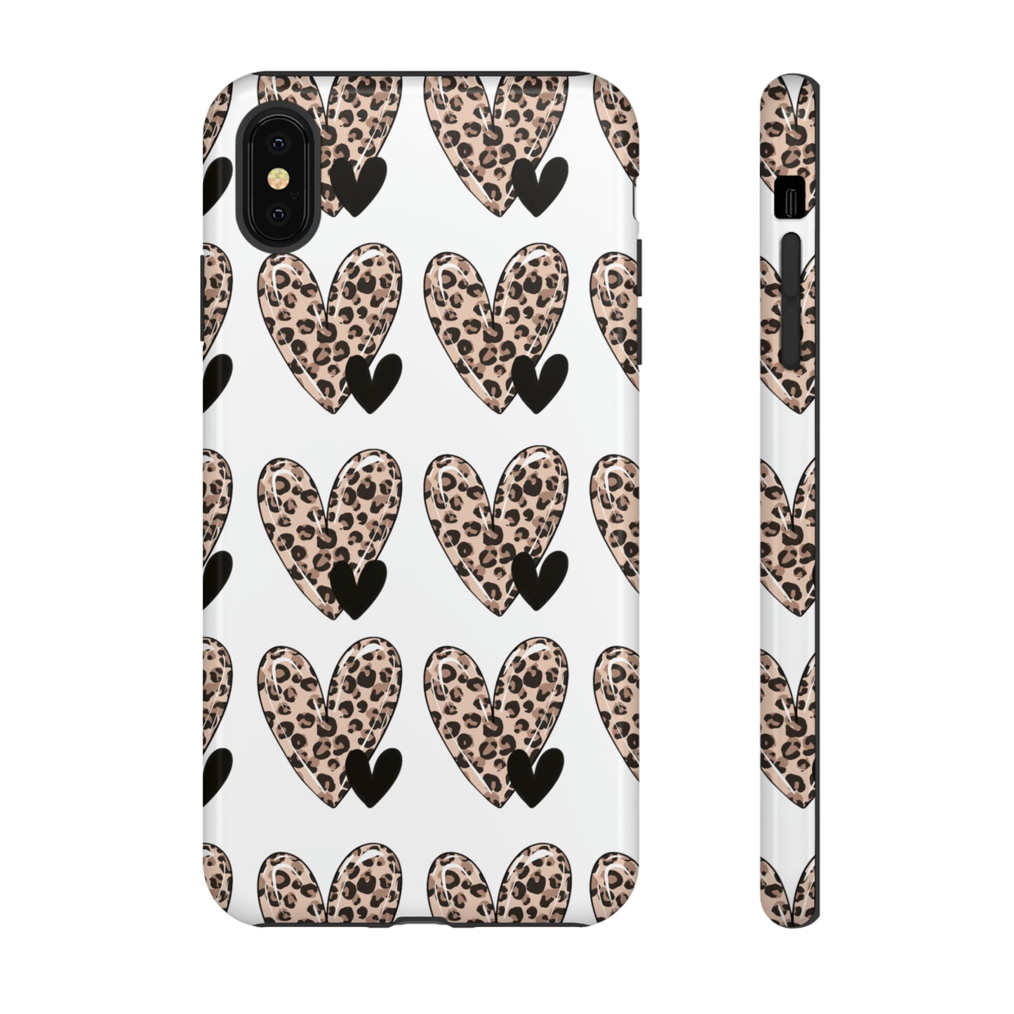 Leopard Hearts Protective Case for IPhone. Samsung and Google phones