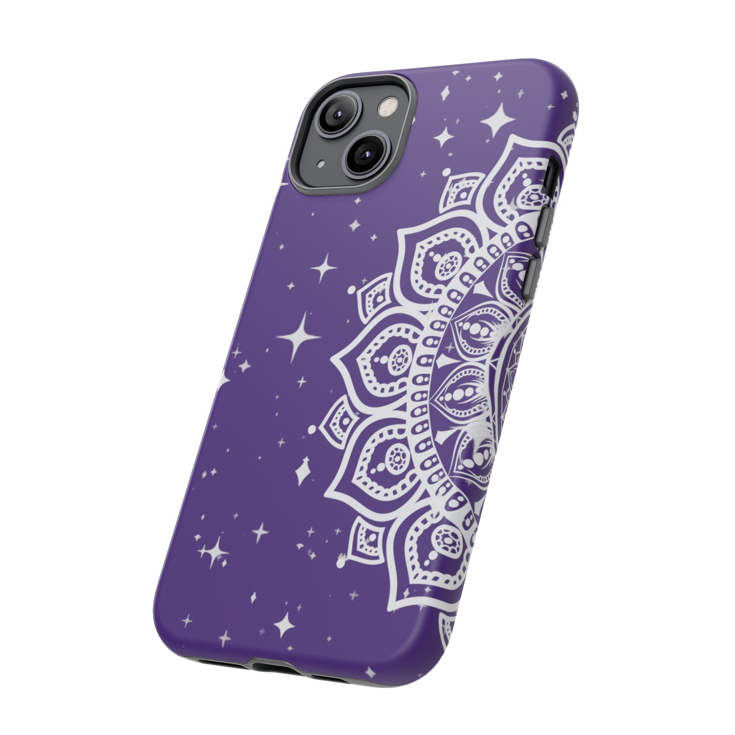 Purple mandala protective phone case for iPhone, Samsung and Google