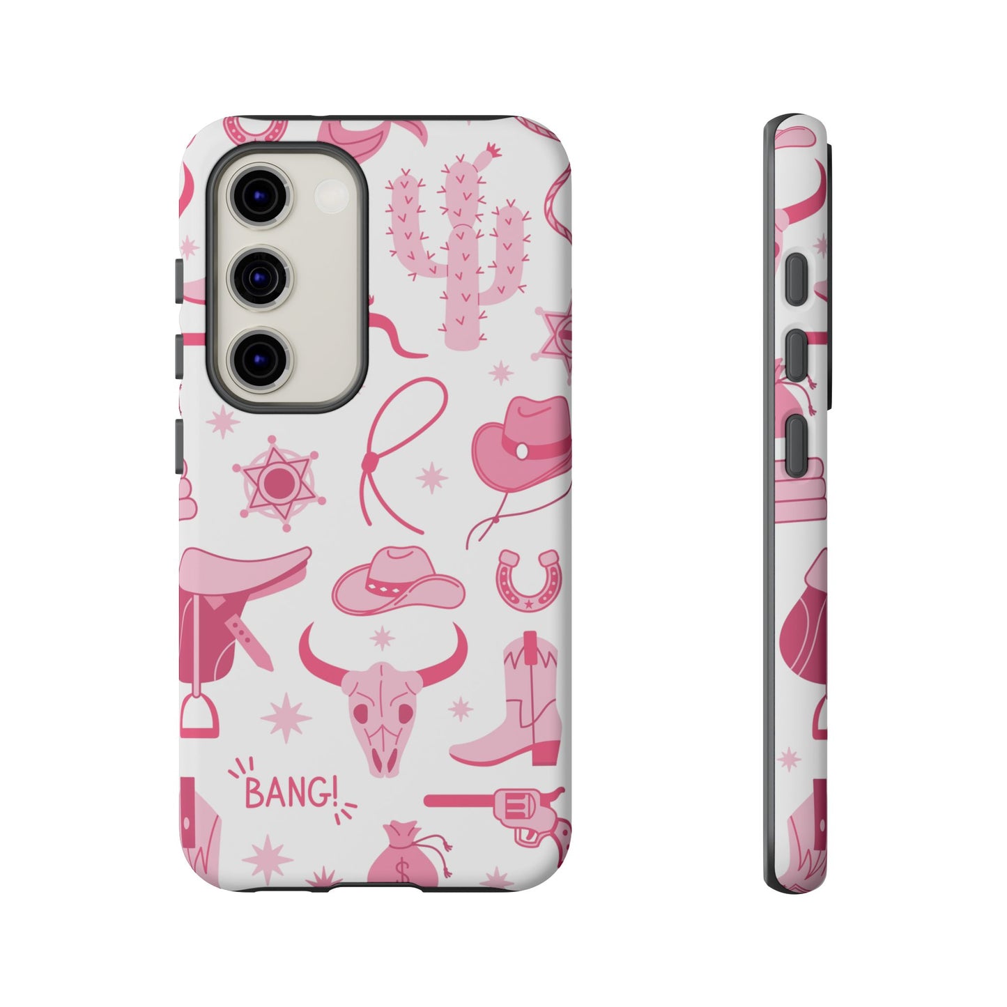 Pink Western Protective Phone Case for Iphone, Samsung and Google Phones