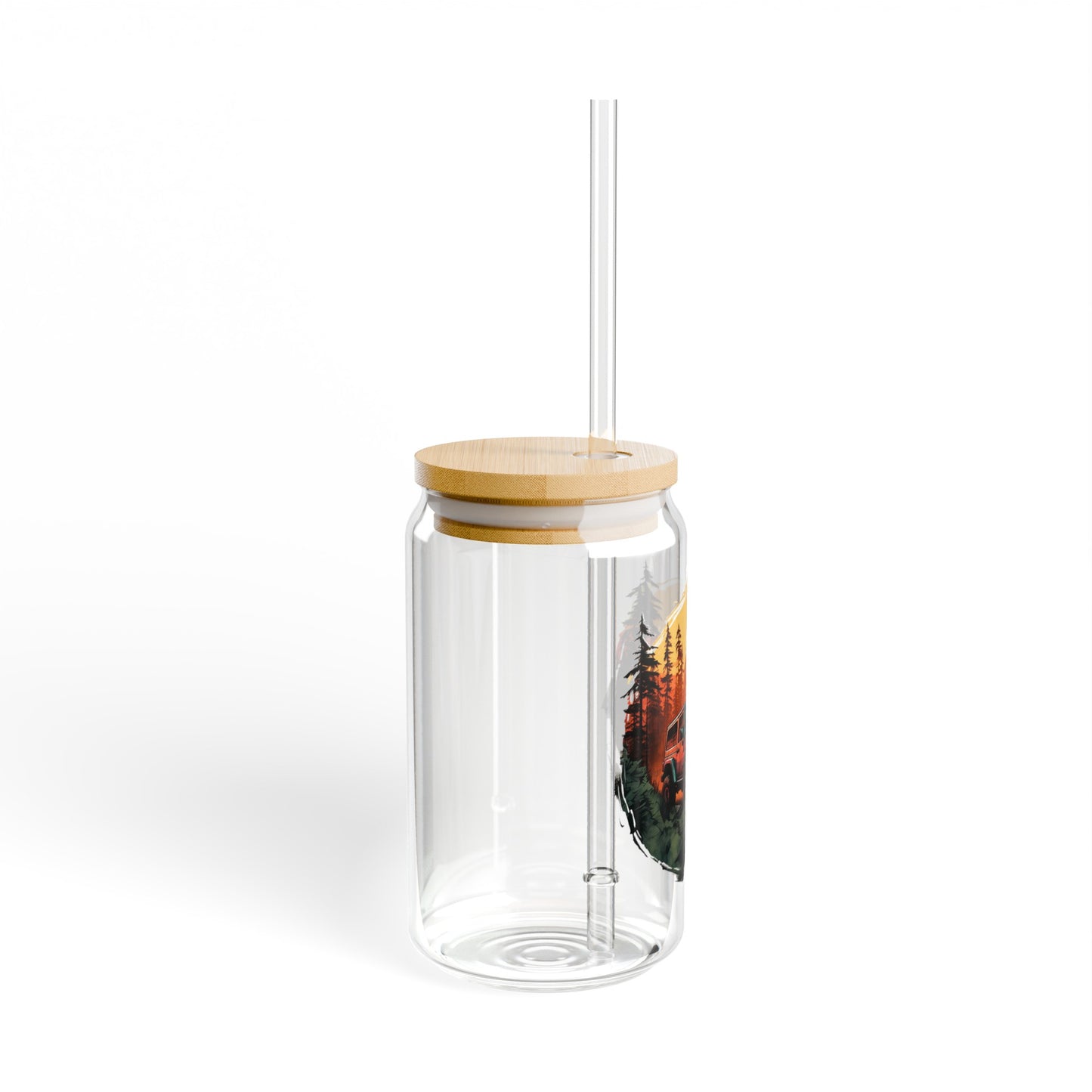 Off Road Life 16oz Glass Can with Lid and Straw