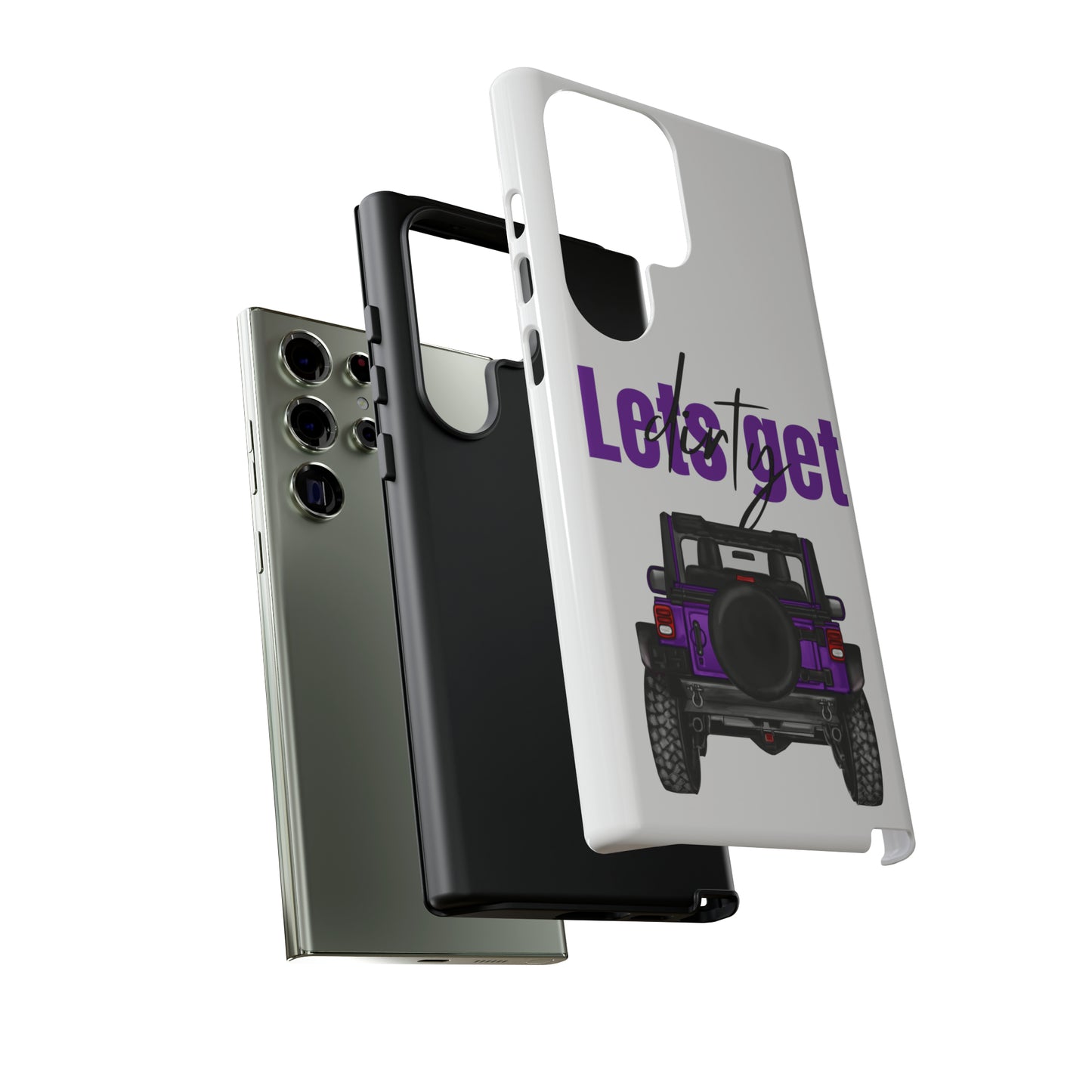 Lets Get Dirty Protective Phone Case for Iphone, Google and Samsung Purple