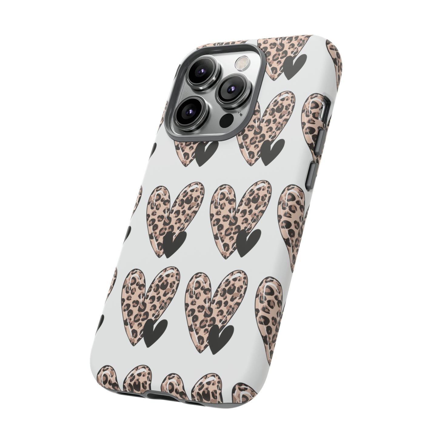 Leopard Hearts Protective Case for IPhone. Samsung and Google phones