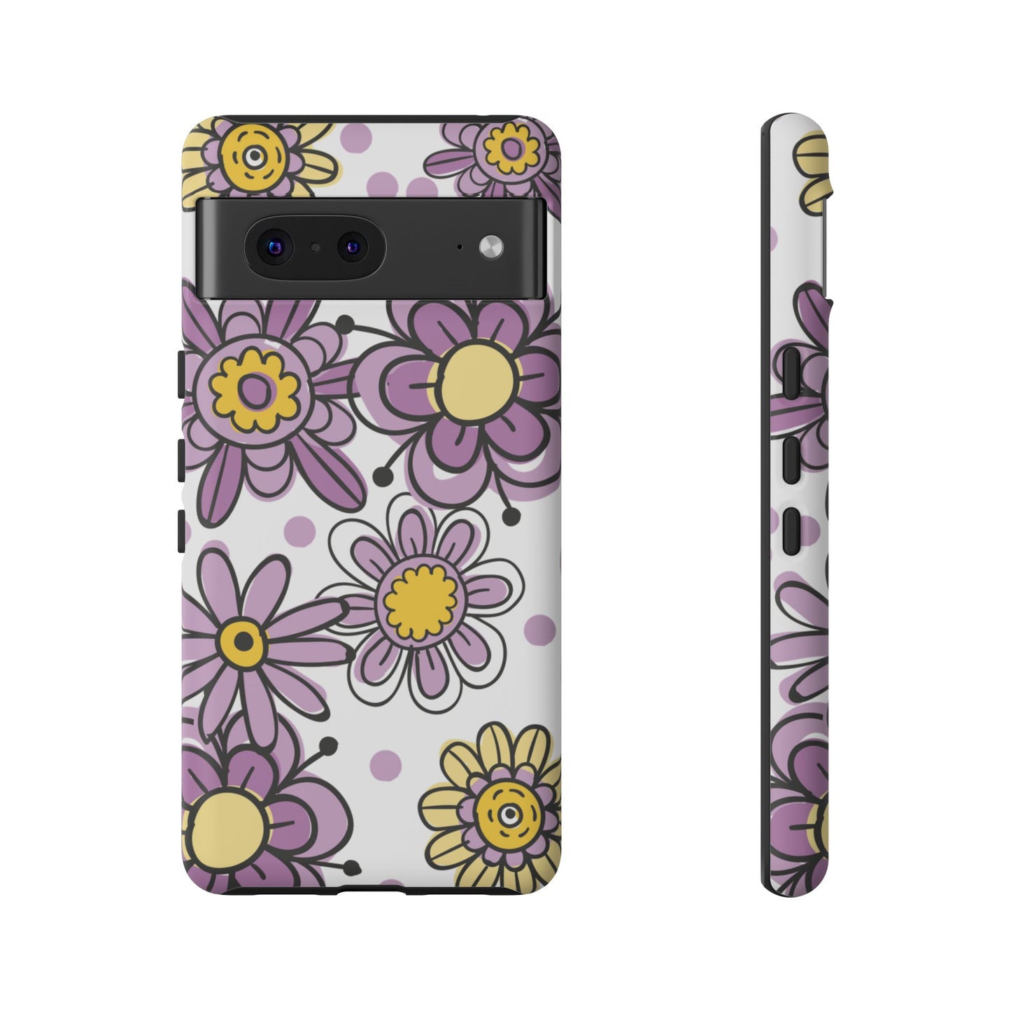 Purple Flowers Protective Phone Case