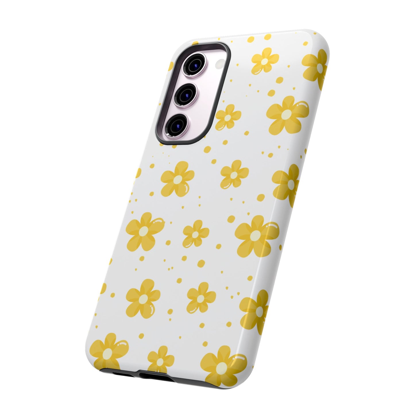 Yellow Flowers Protective Phone Case for Google, Apple and Samsung Phones