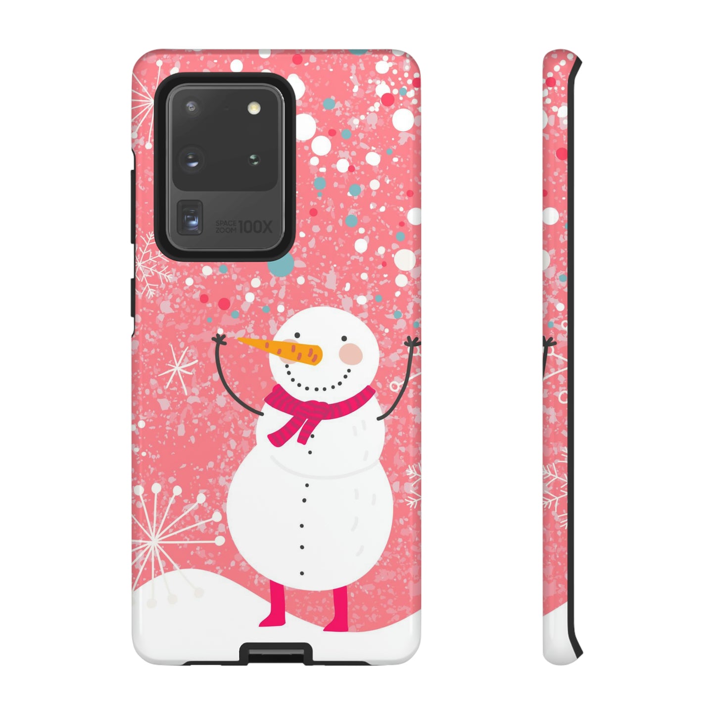 Pink Snowman Protective Case for Iphone, Samsung and a Google phones