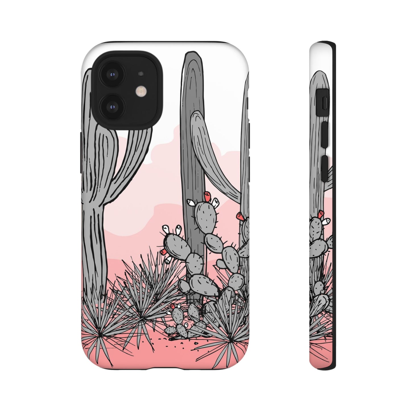 Pastel Cactus Sunset Protective Phone Case