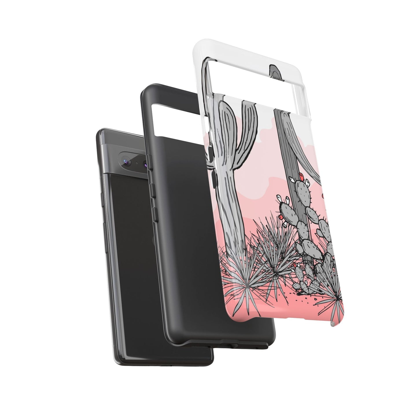 Pastel Cactus Sunset Protective Phone Case