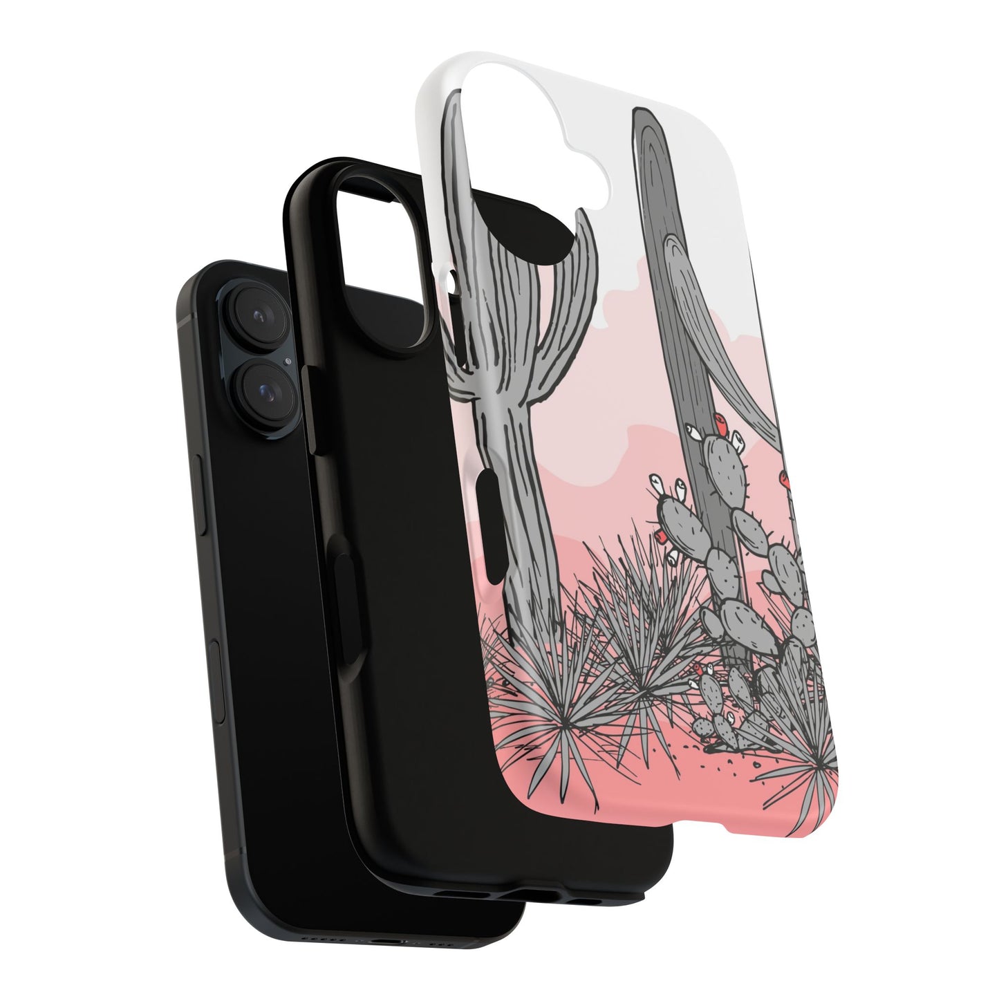 Pastel Cactus Sunset Protective Phone Case