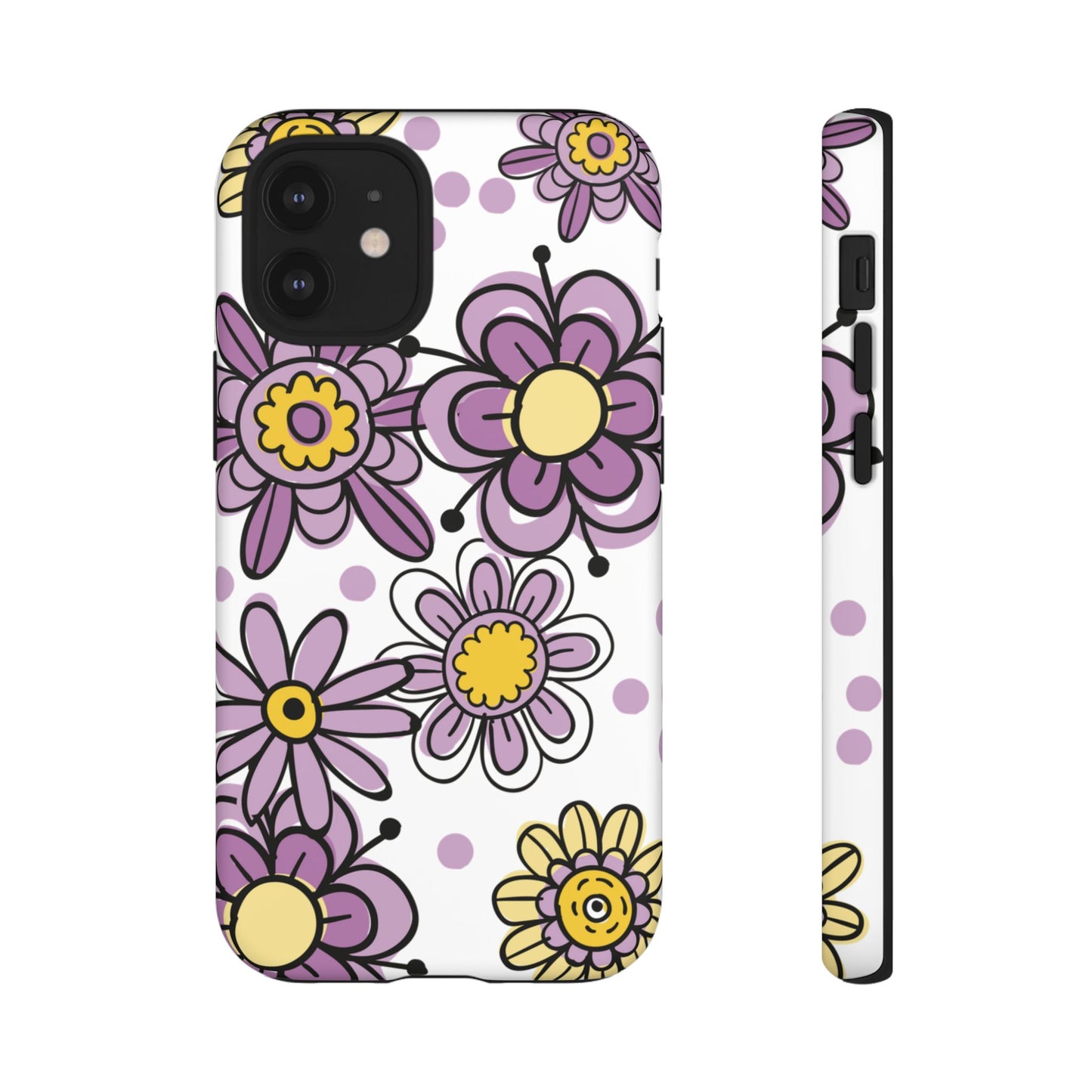 Purple Flowers Protective Phone Case
