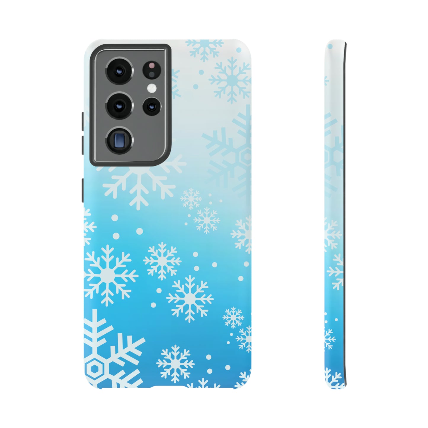 Winter, frozen, snowflake ombré protective phone case for Google, Samsung and IPhone