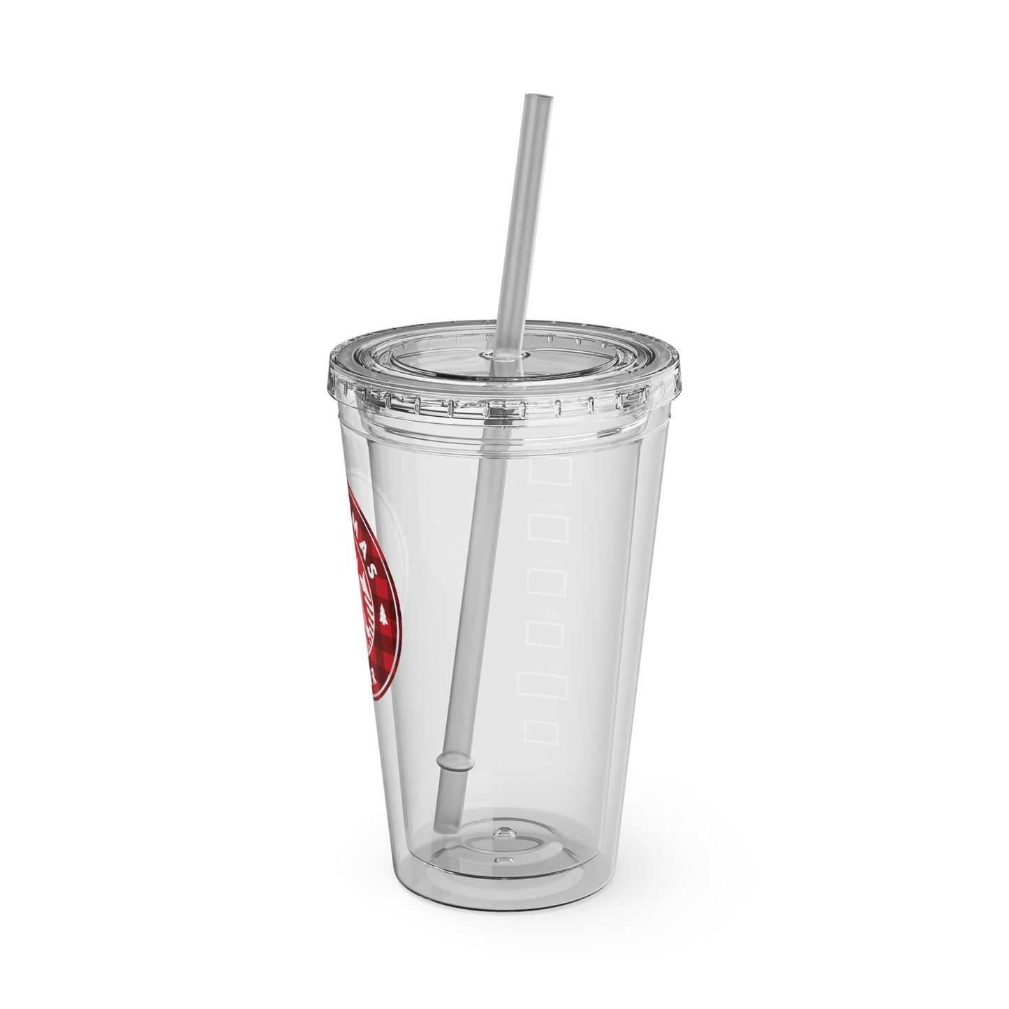 Christmas Cheer Coffee Tumbler with Straw, 16oz