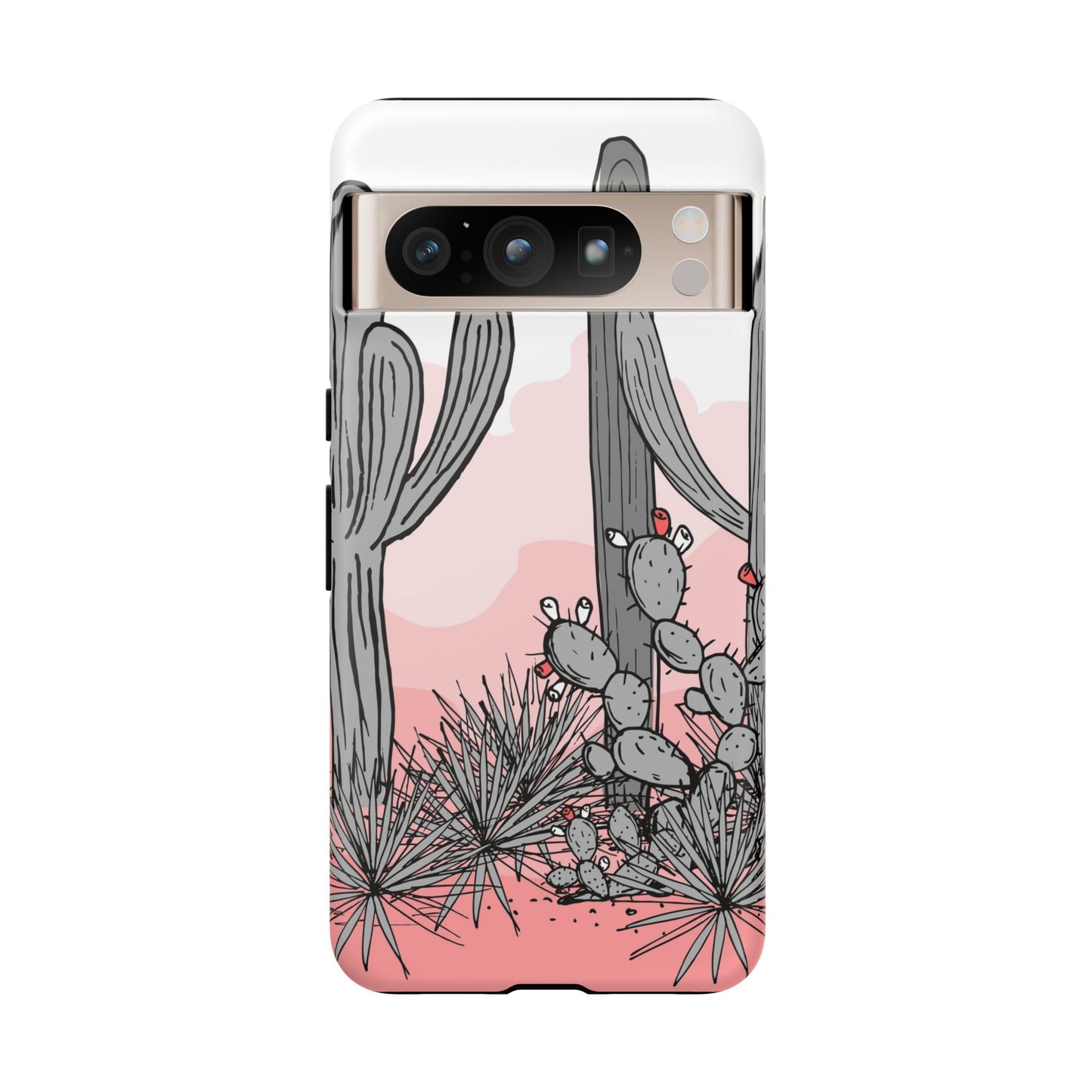 Pastel Cactus Sunset Protective Phone Case