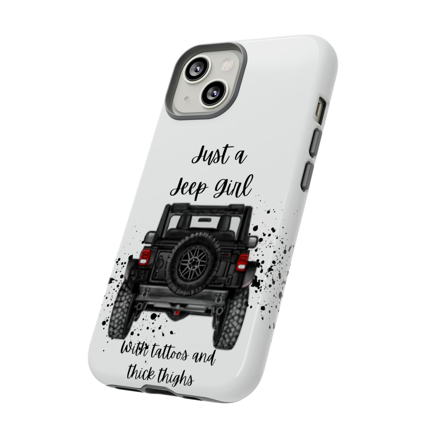 Off Road Girl with Tattoos and Thick Thighs Black Protective Phone Case