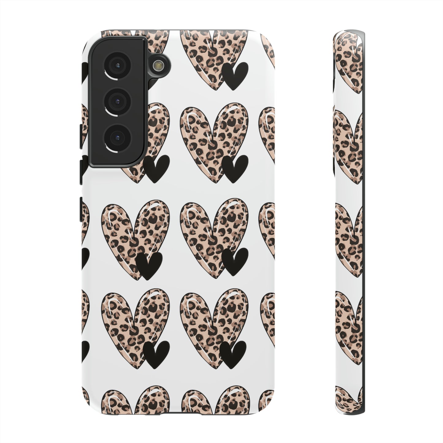 Leopard Hearts Protective Case for IPhone. Samsung and Google phones