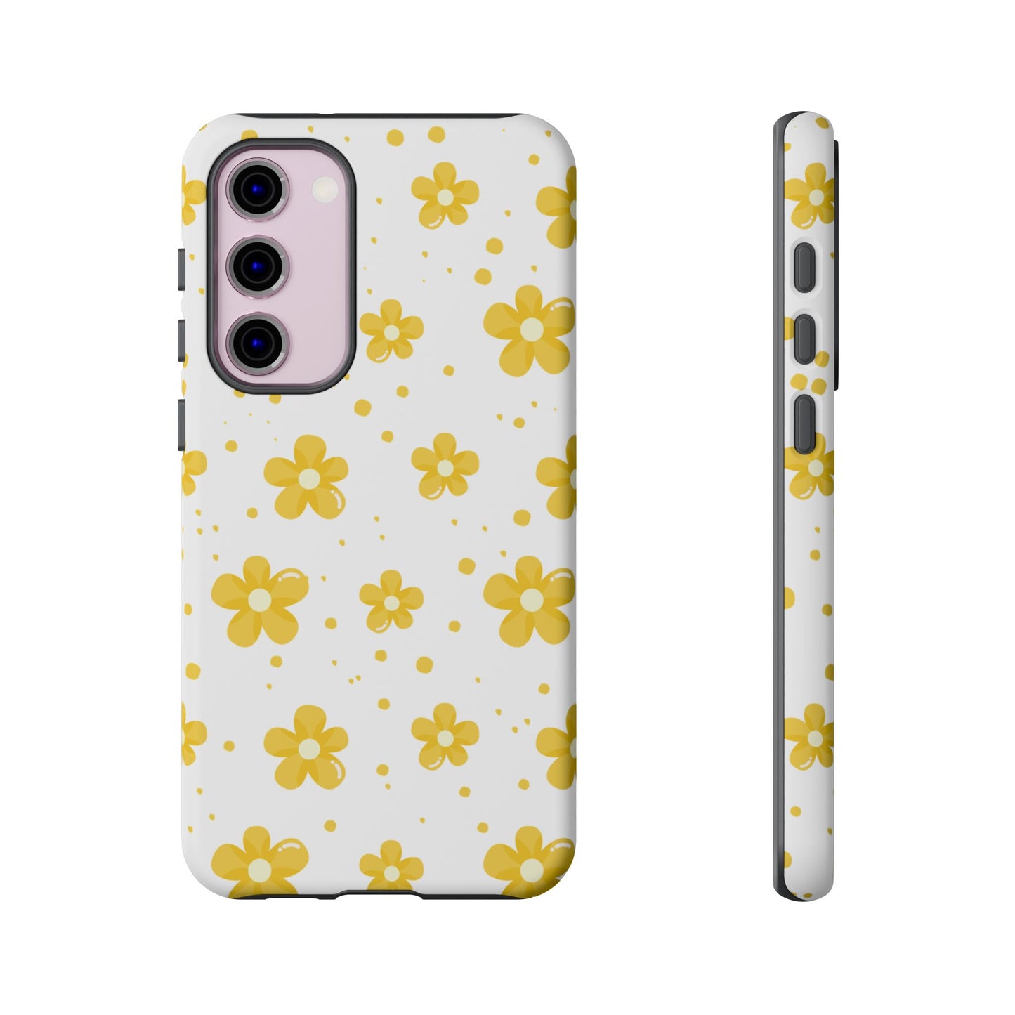 Yellow Flowers Protective Phone Case for Google, Apple and Samsung Phones