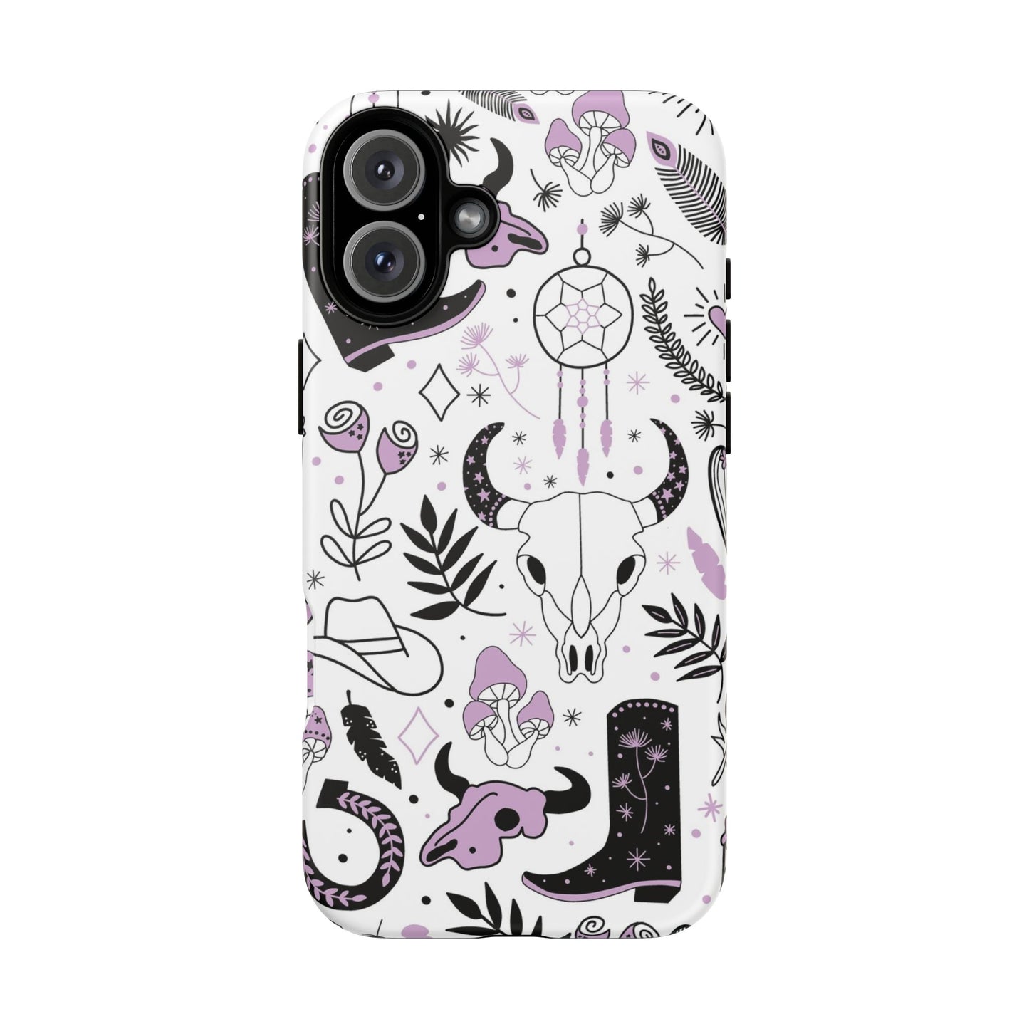 Purple and Black Western Protective Drop Proof Case Iphone, Samsung and Google phones