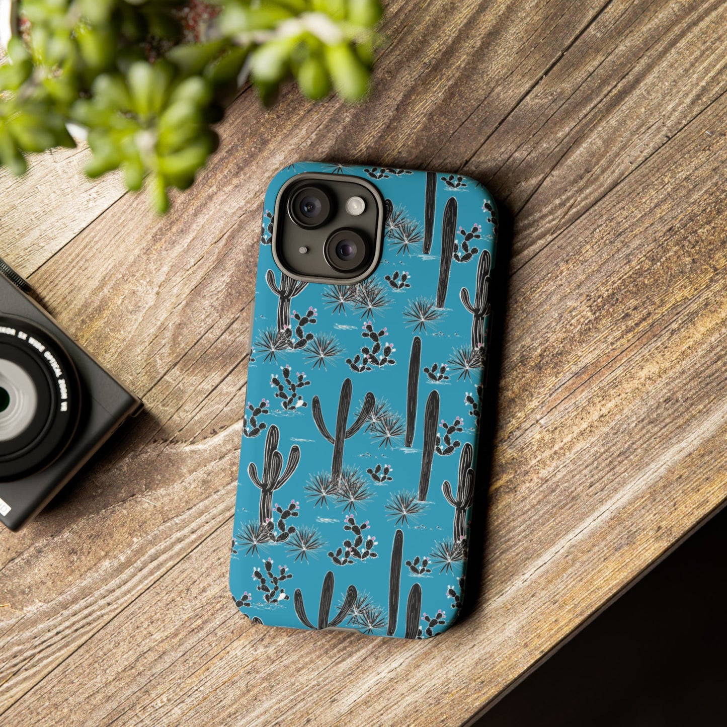 Turquoise Cactus Love Phone Case