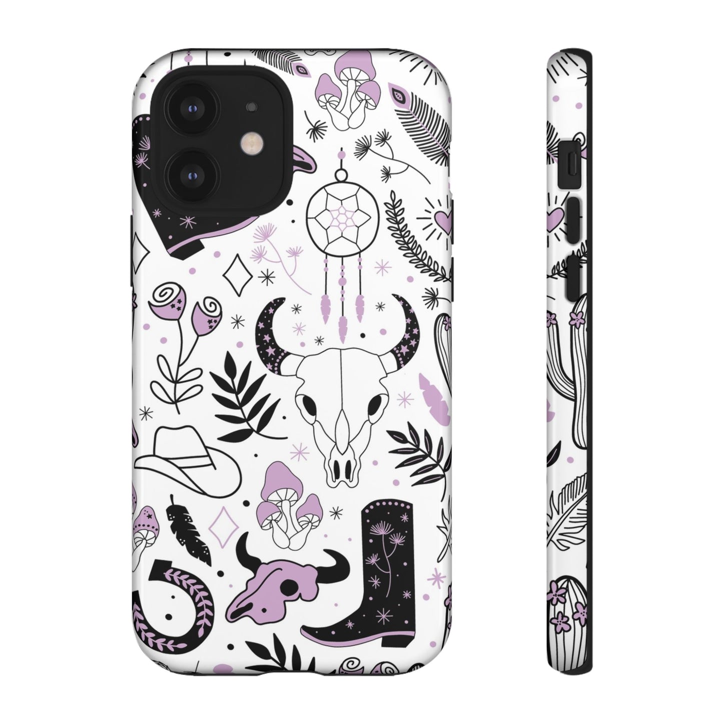 Purple and Black Western Protective Drop Proof Case Iphone, Samsung and Google phones