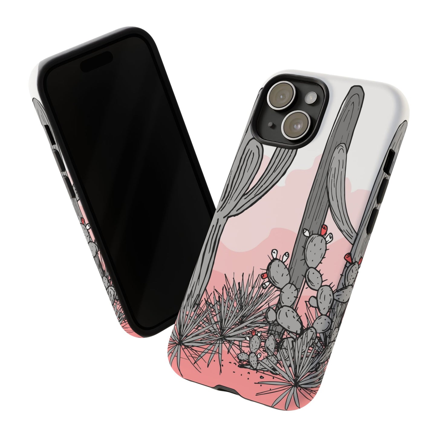 Pastel Cactus Sunset Protective Phone Case