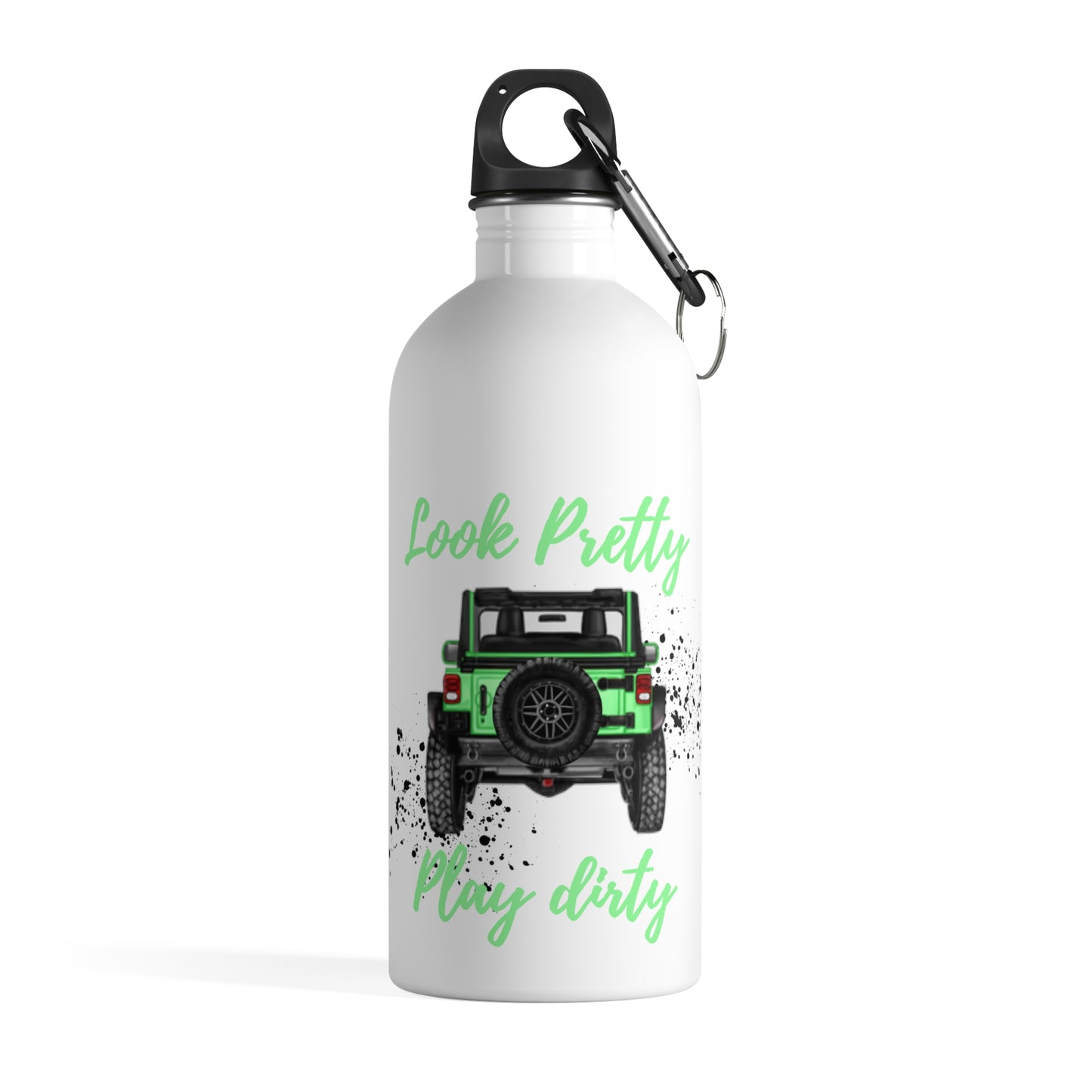 Look Pretty Play Dirty Green Stainless Steel Water Bottle