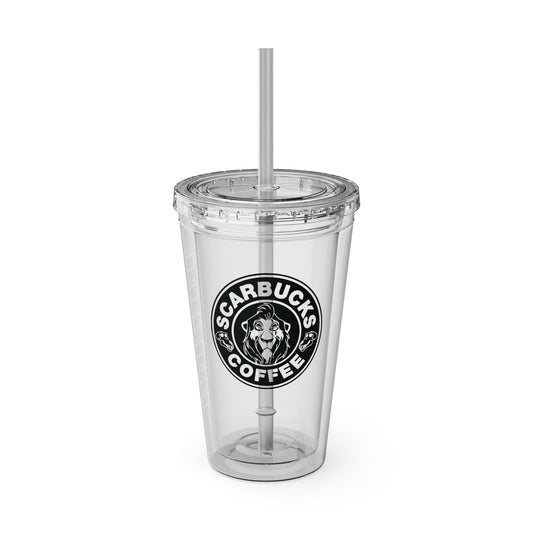 Scarbucks Coffee Tumbler with Straw, 16oz