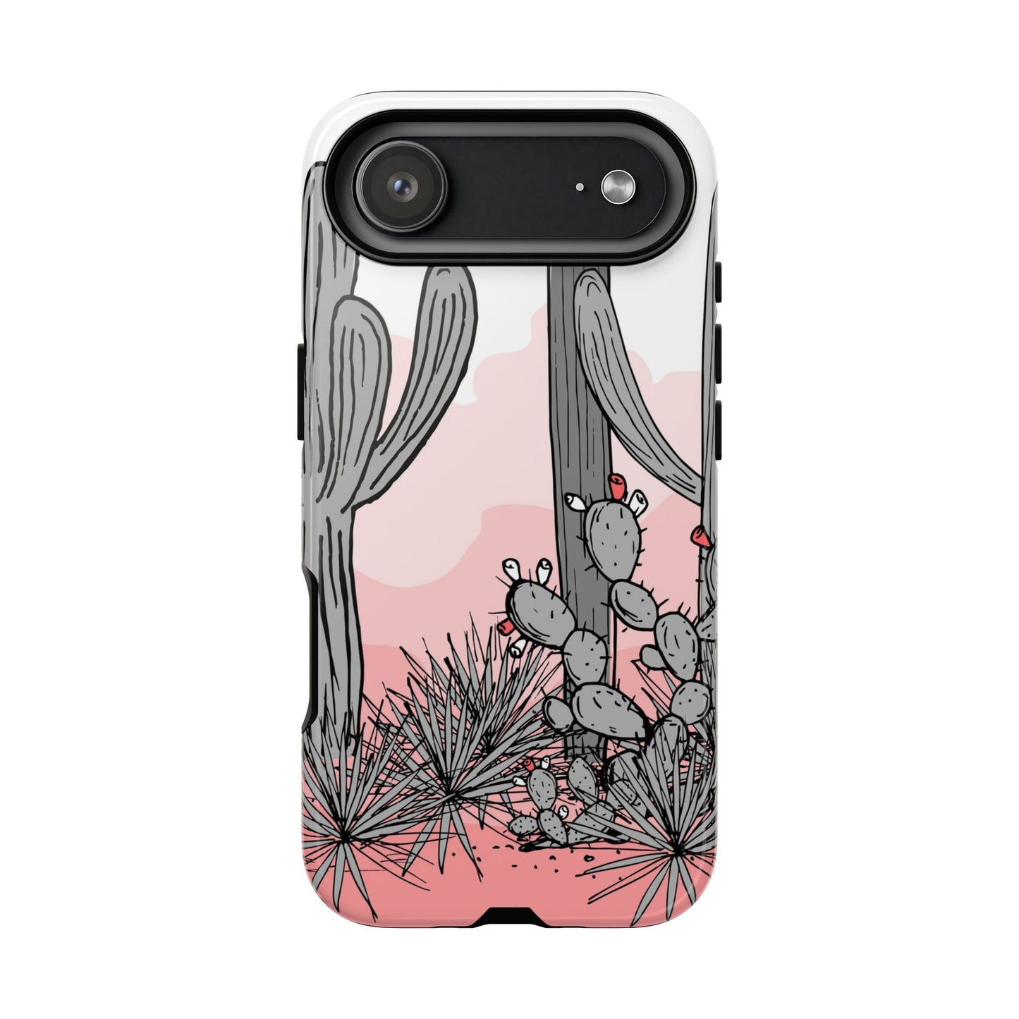 Pastel Cactus Sunset Protective Phone Case