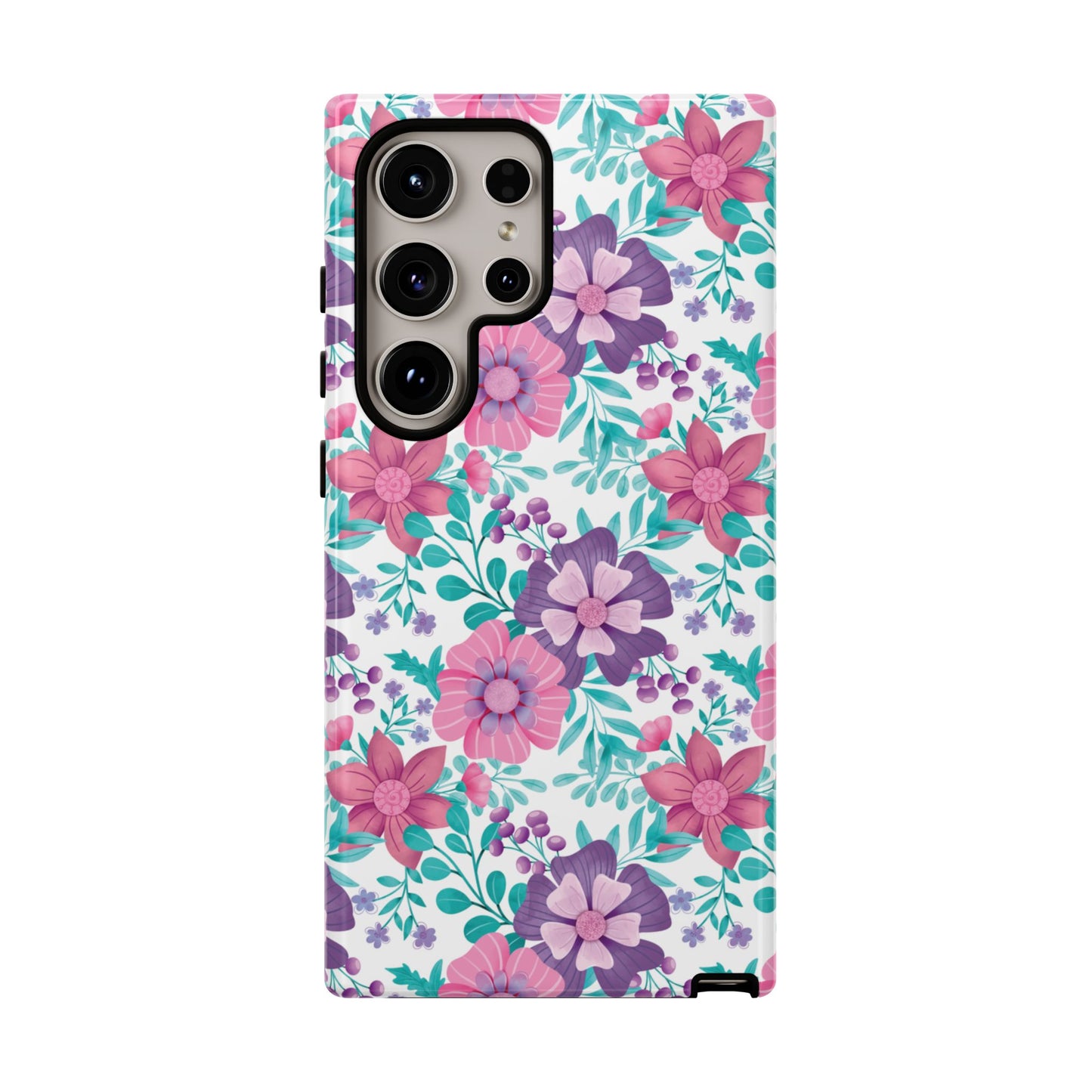 Pastel Flowers Protective Phone Case