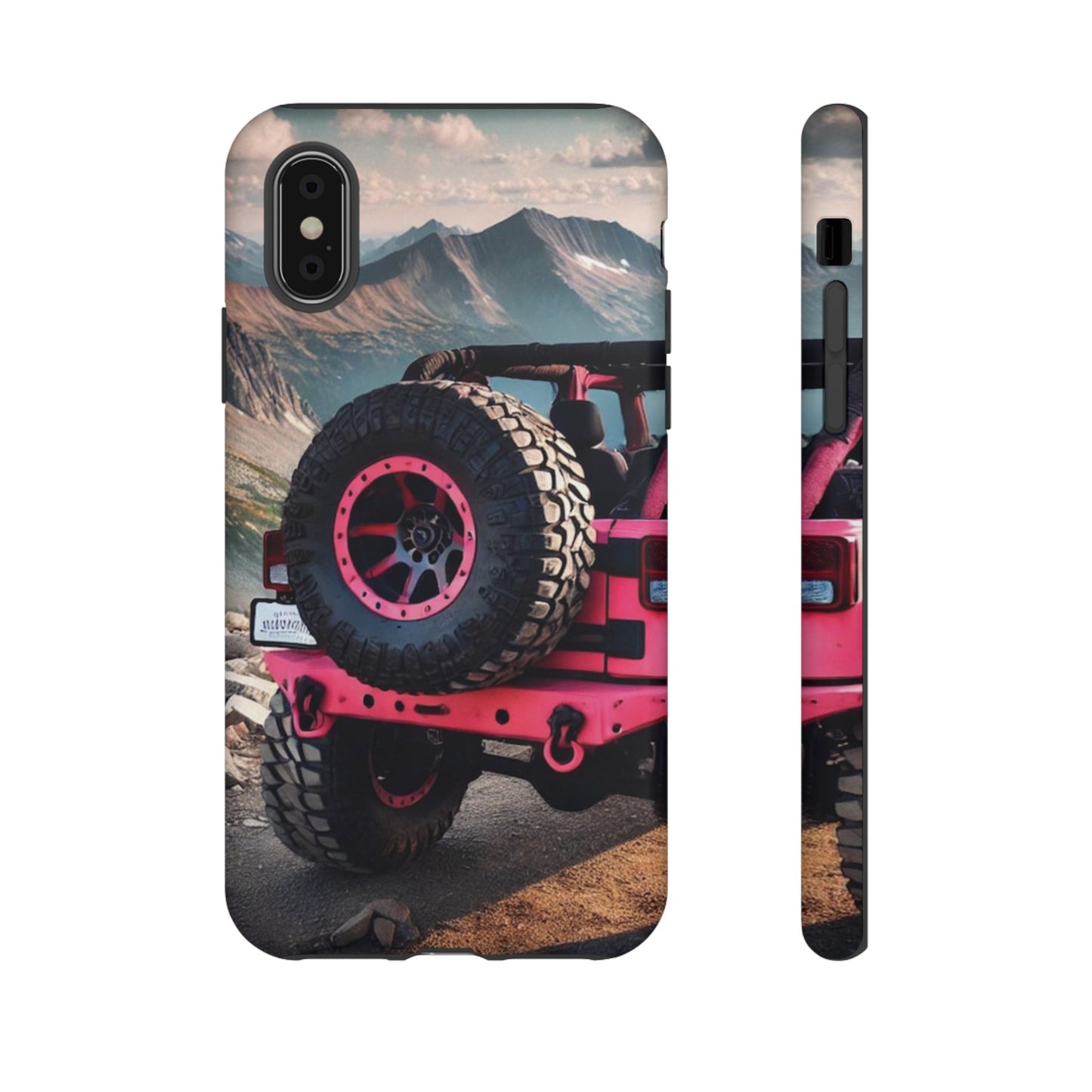 Pink Jeep Tire Protective Phone Case