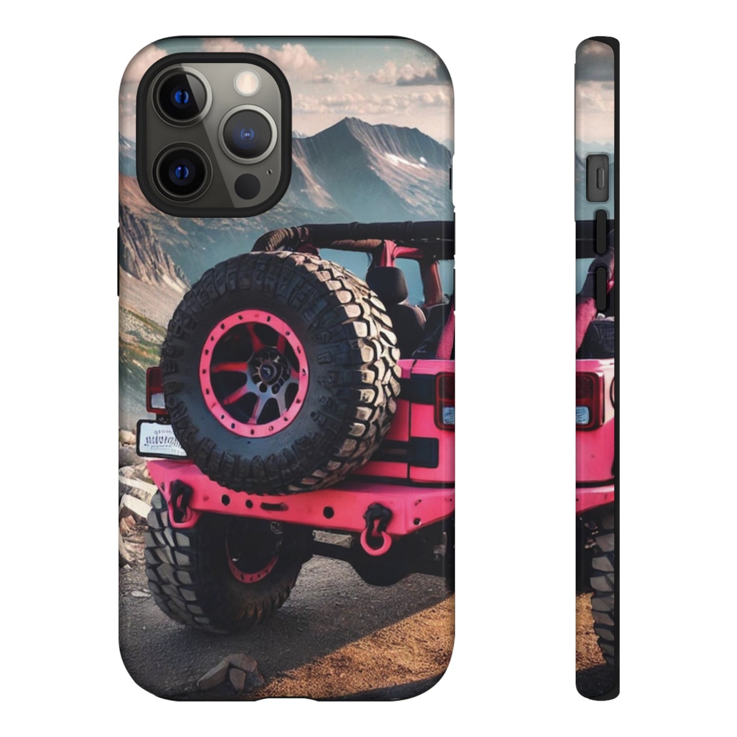 Pink Jeep Tire Protective Phone Case