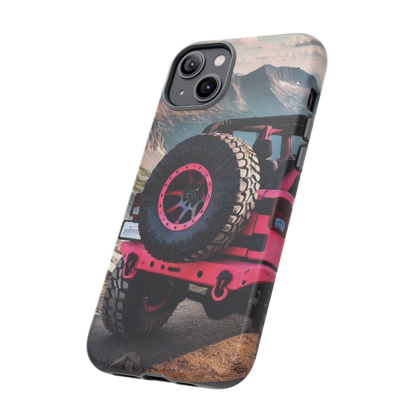 Pink Jeep Tire Protective Phone Case