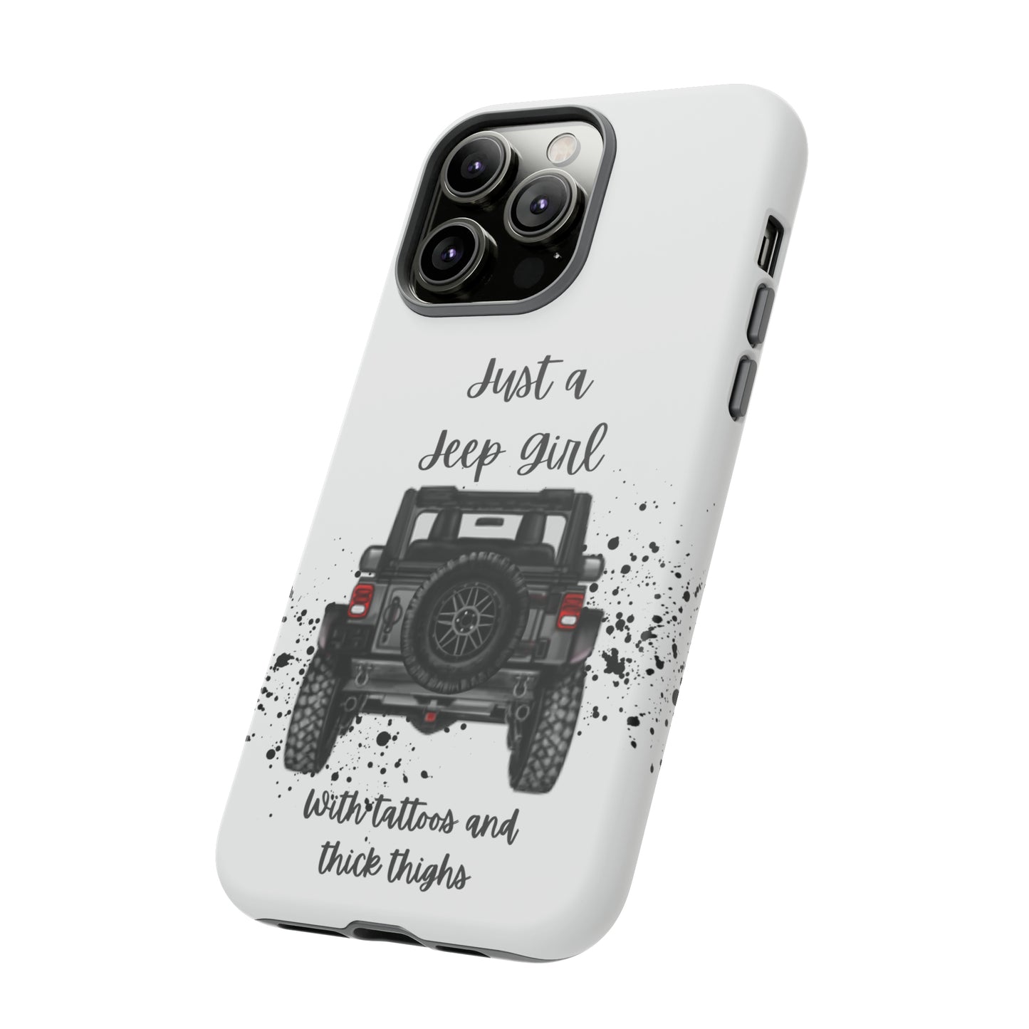 Off Road Girl with Tattoos and Thick Thighs Grey Protective Phkne Case