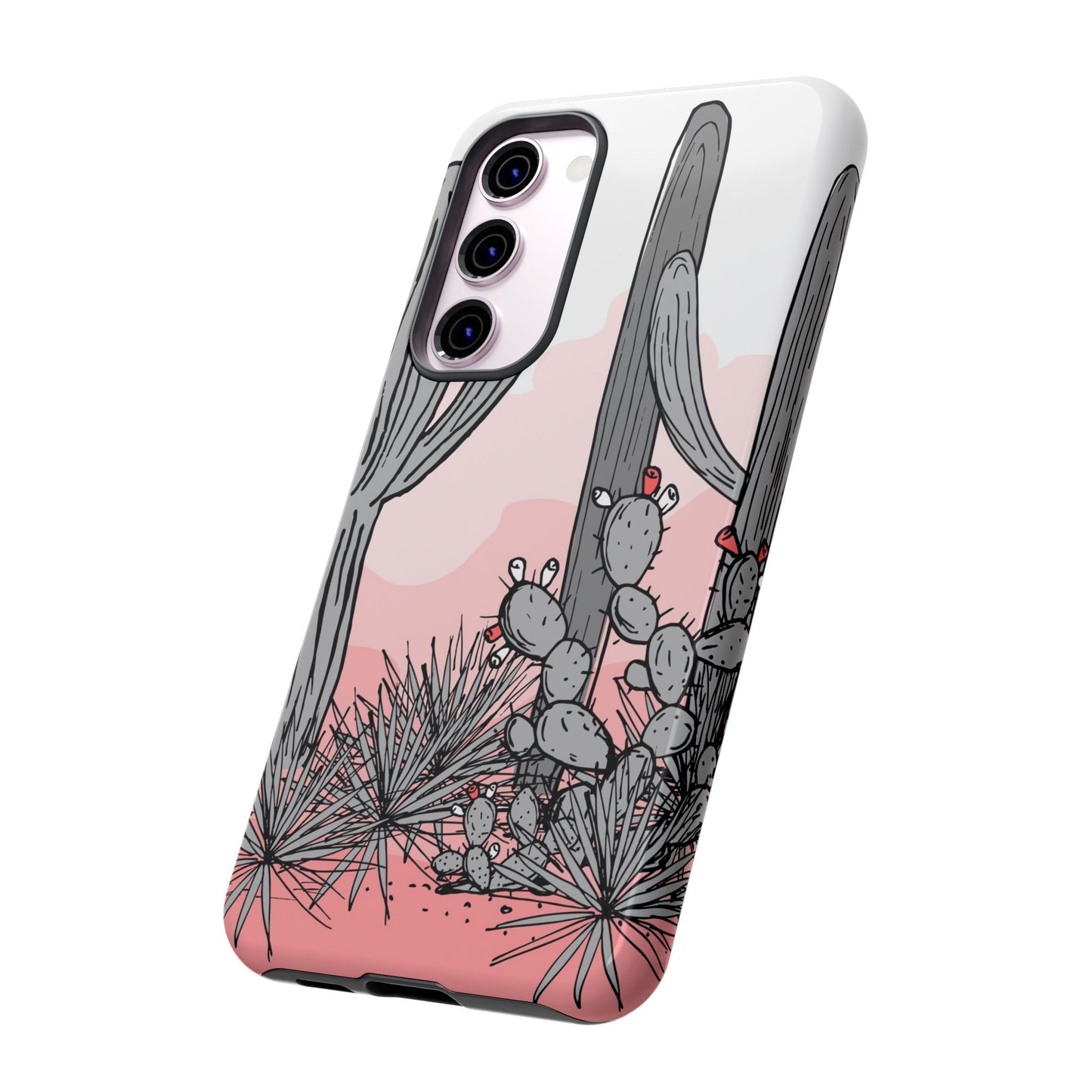 Pastel Cactus Sunset Protective Phone Case